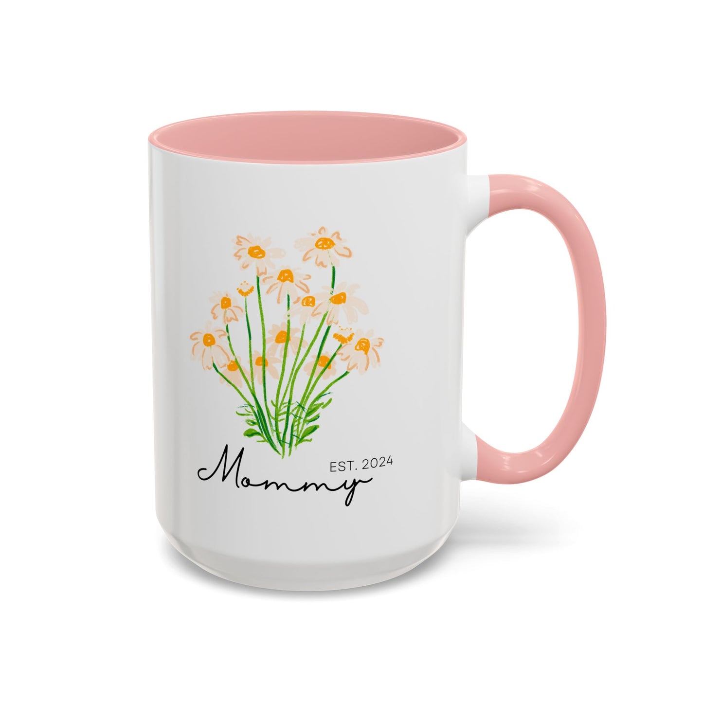 Personalized Mommy Est. 2024 Coffee Mug - Floral Design - Perfect Gift for Mother's Day