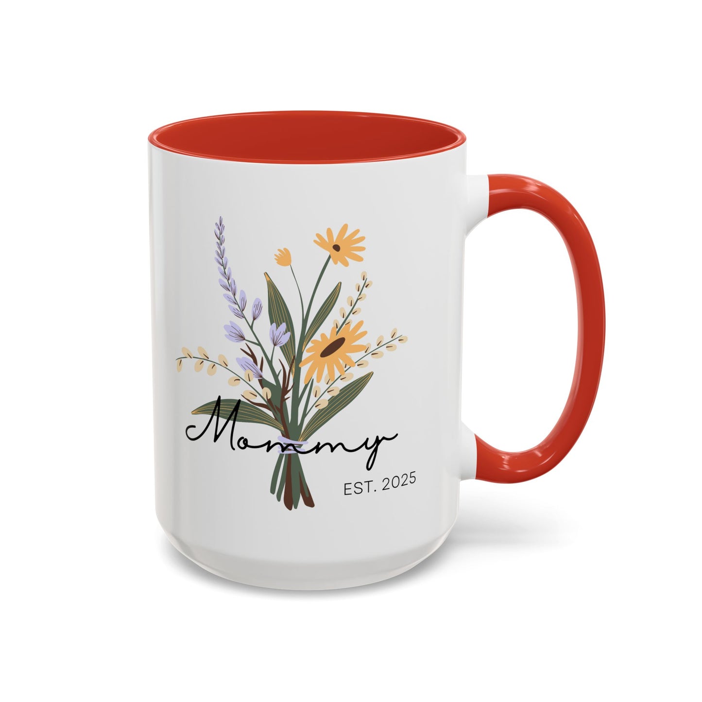 Mommy Est. 2025 Coffee Mug - Floral Design - Perfect Gift for Mother's Day