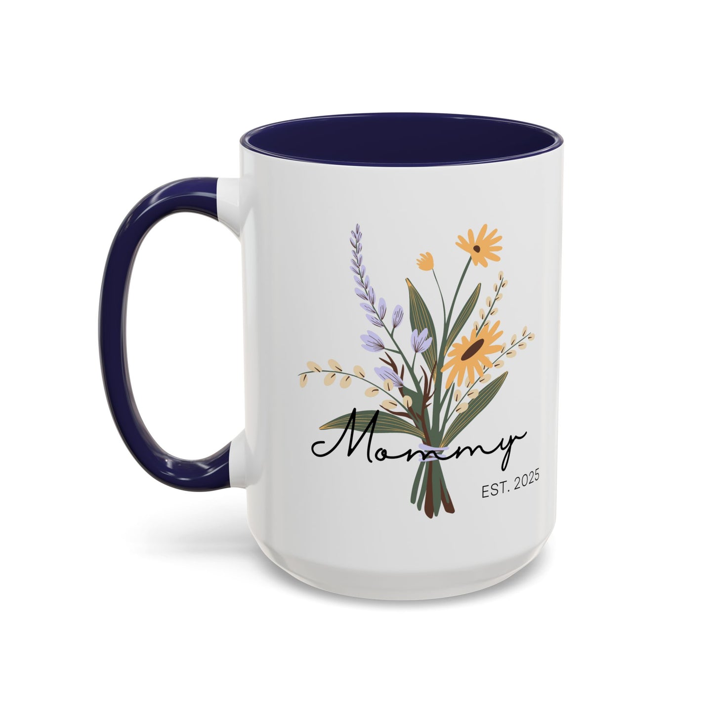 Mommy Est. 2025 Coffee Mug - Floral Design - Perfect Gift for Mother's Day