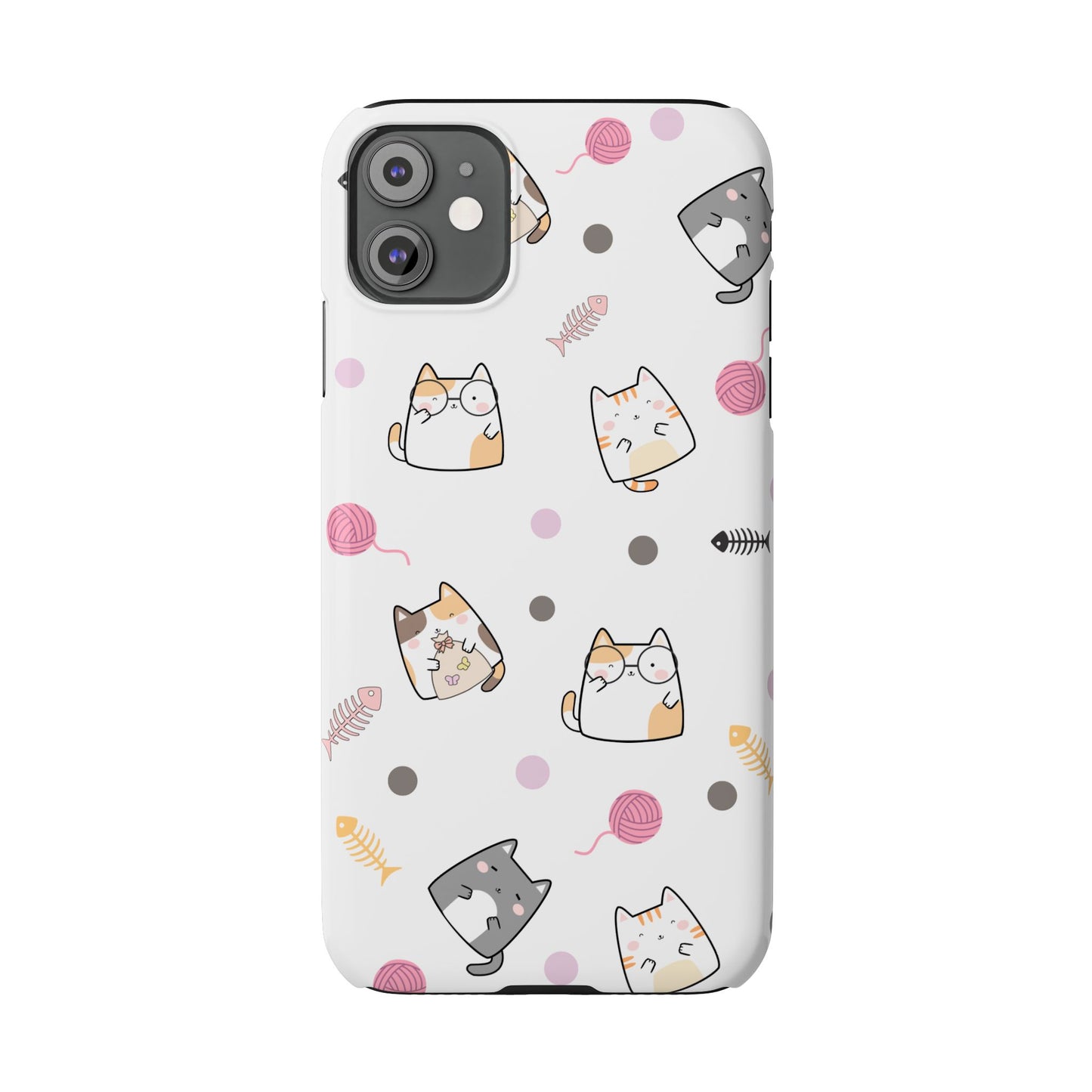 Cute Cat Pattern Slim Phone Case - Perfect for Cat Lovers