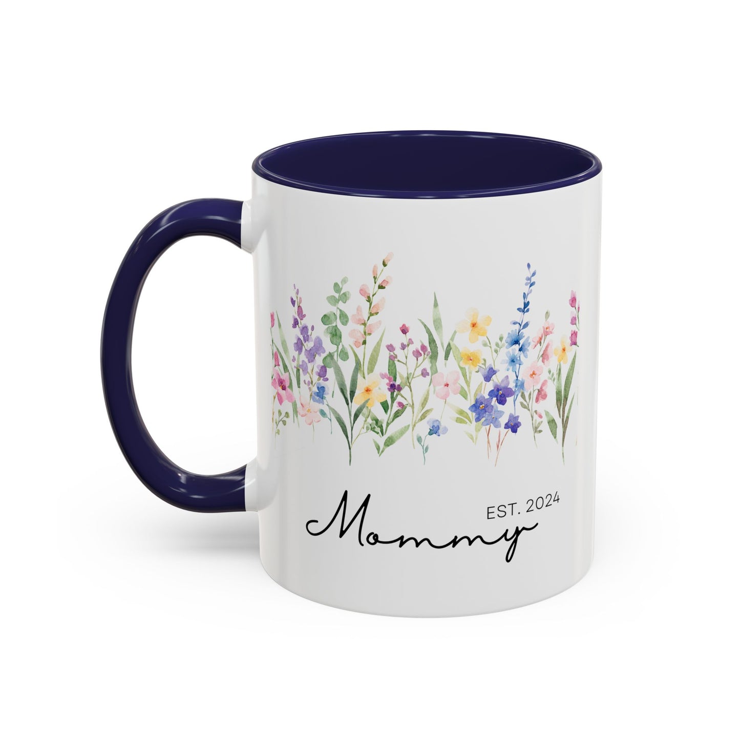 Personalized Mommy Coffee Mug - Floral Design, Perfect Gift for Mother's Day, EST. 2024