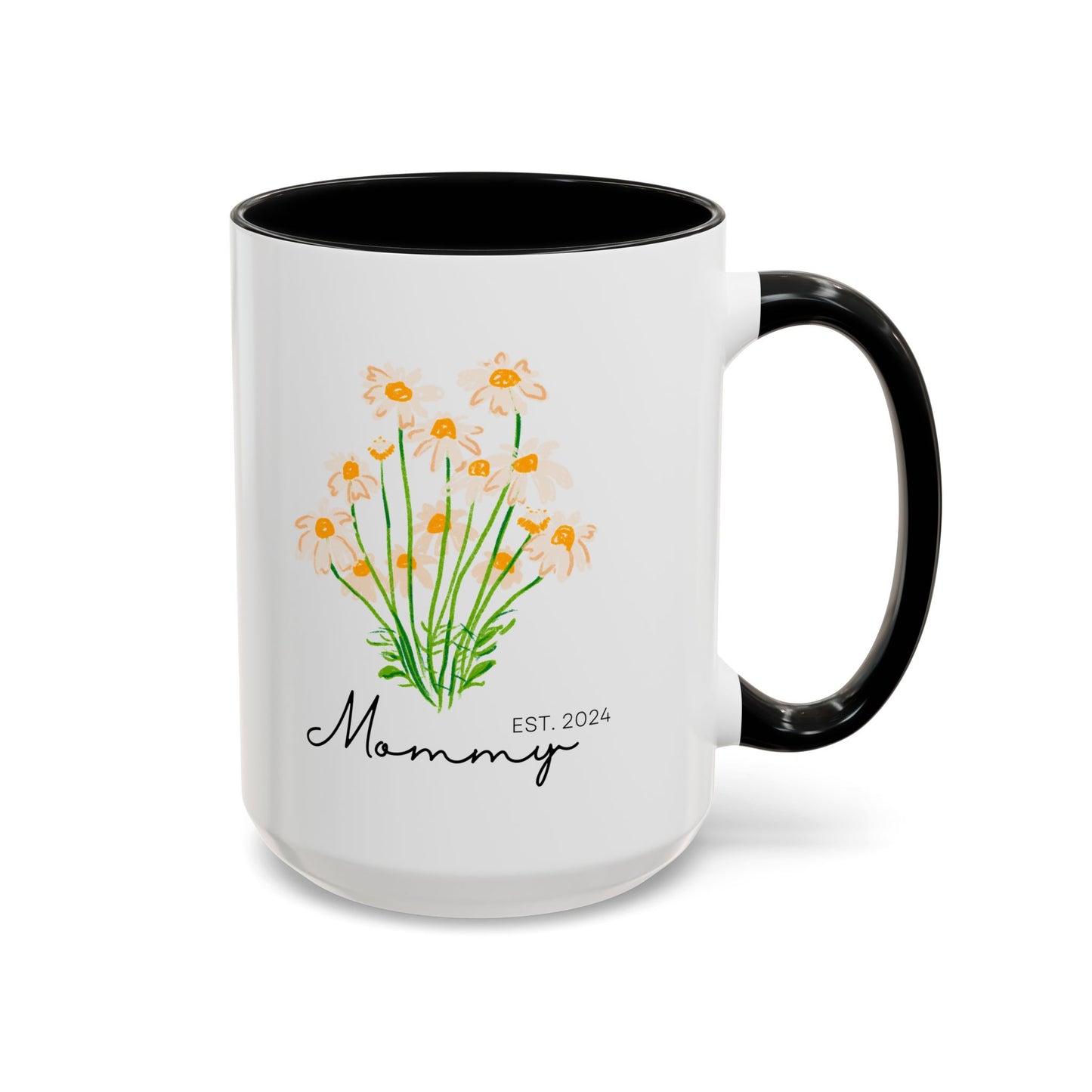Personalized Mommy Est. 2024 Coffee Mug - Floral Design - Perfect Gift for Mother's Day