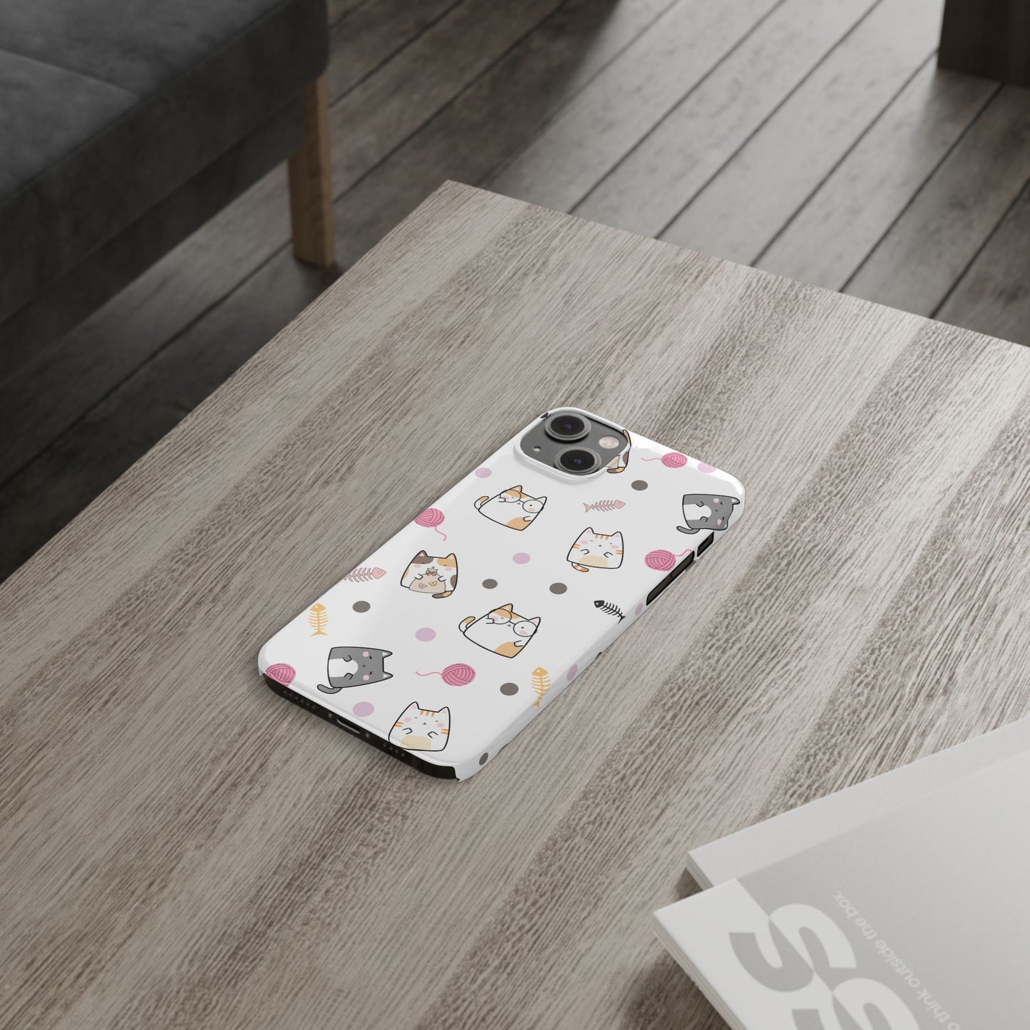 Cute Cat Pattern Slim Phone Case - Perfect for Cat Lovers