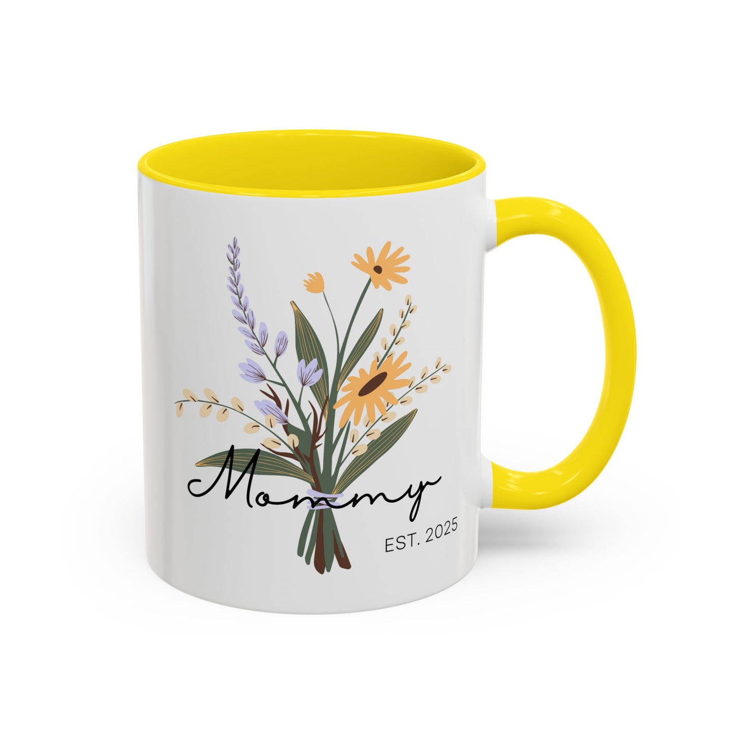 Mommy Est. 2025 Coffee Mug - Floral Design - Perfect Gift for Mother's Day