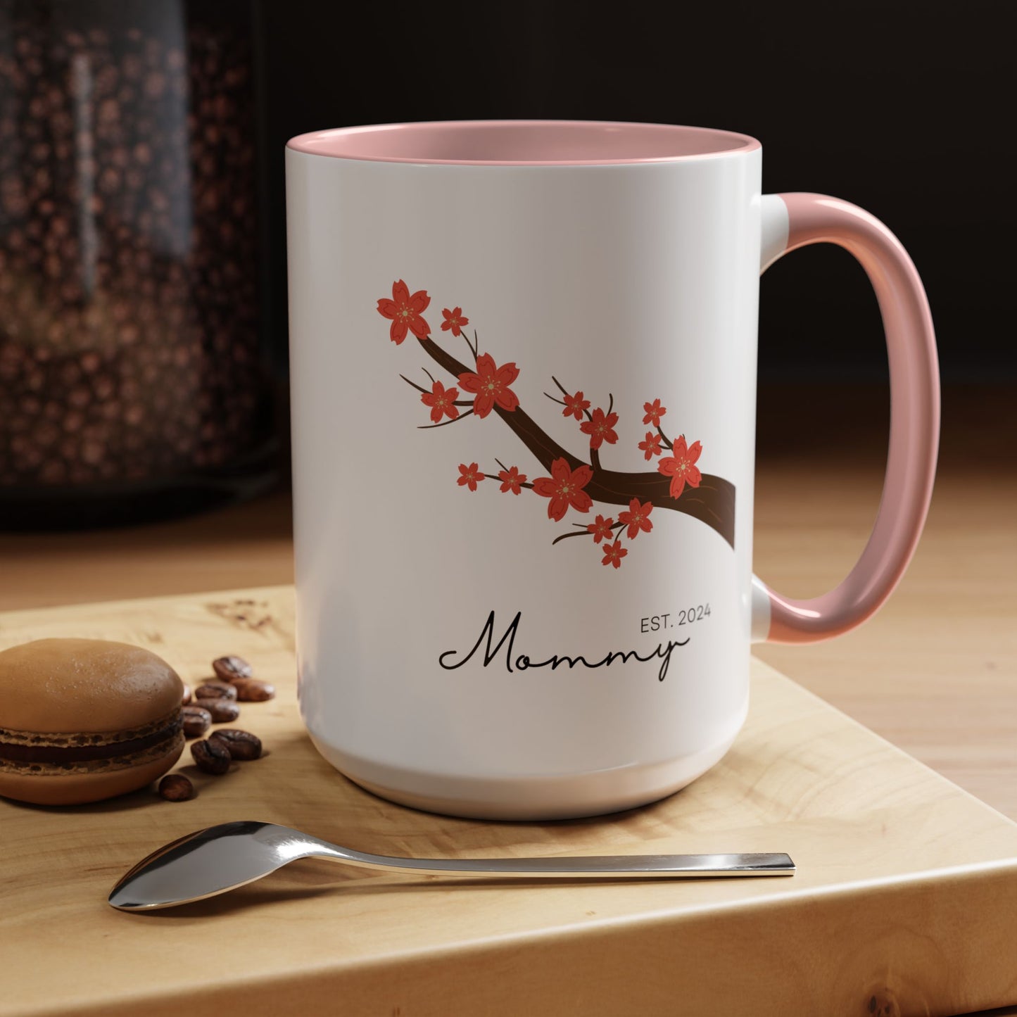 Personalized Cherry Blossom Mommy Coffee Mug - 11oz & 15oz