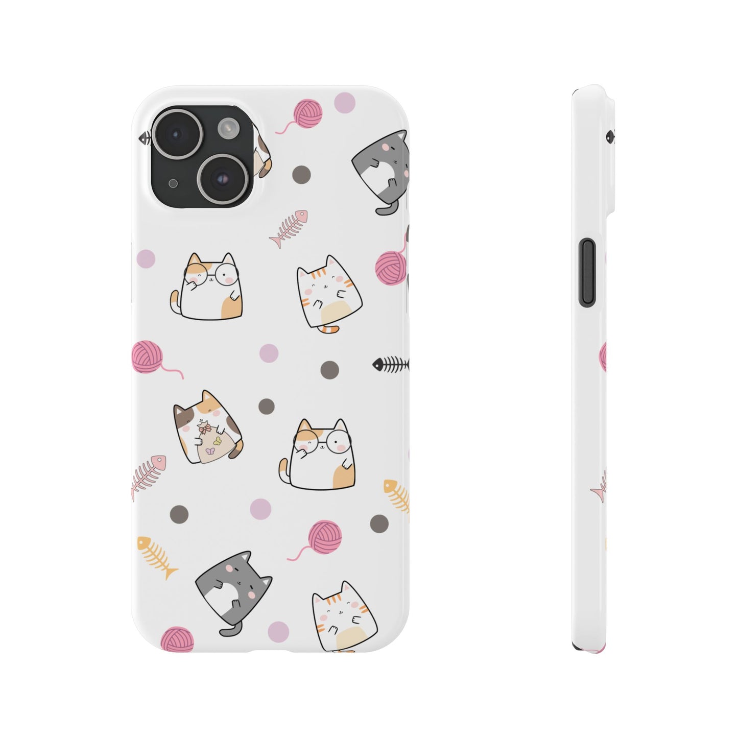 Cute Cat Pattern Slim Phone Case - Perfect for Cat Lovers