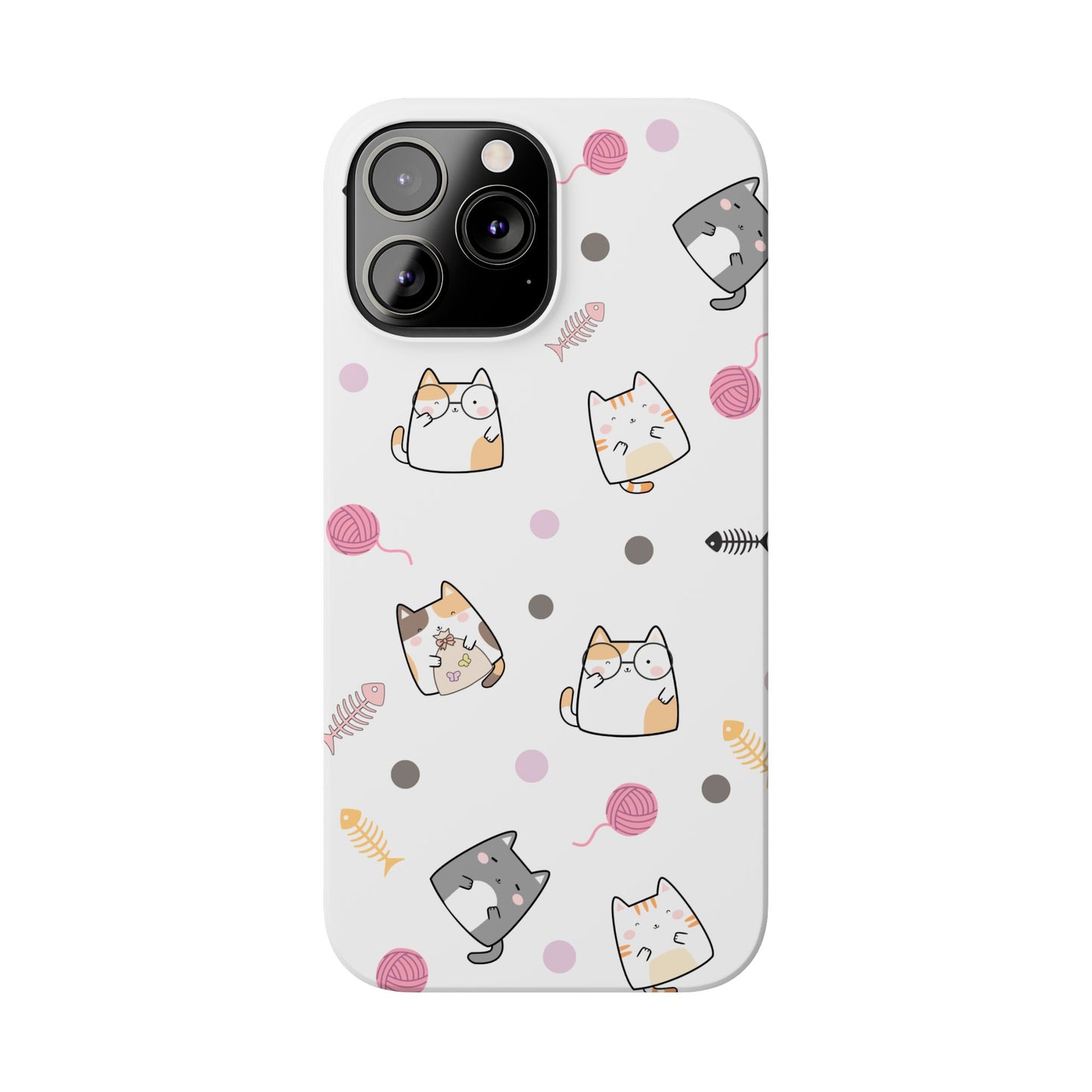 Cute Cat Pattern Slim Phone Case - Perfect for Cat Lovers