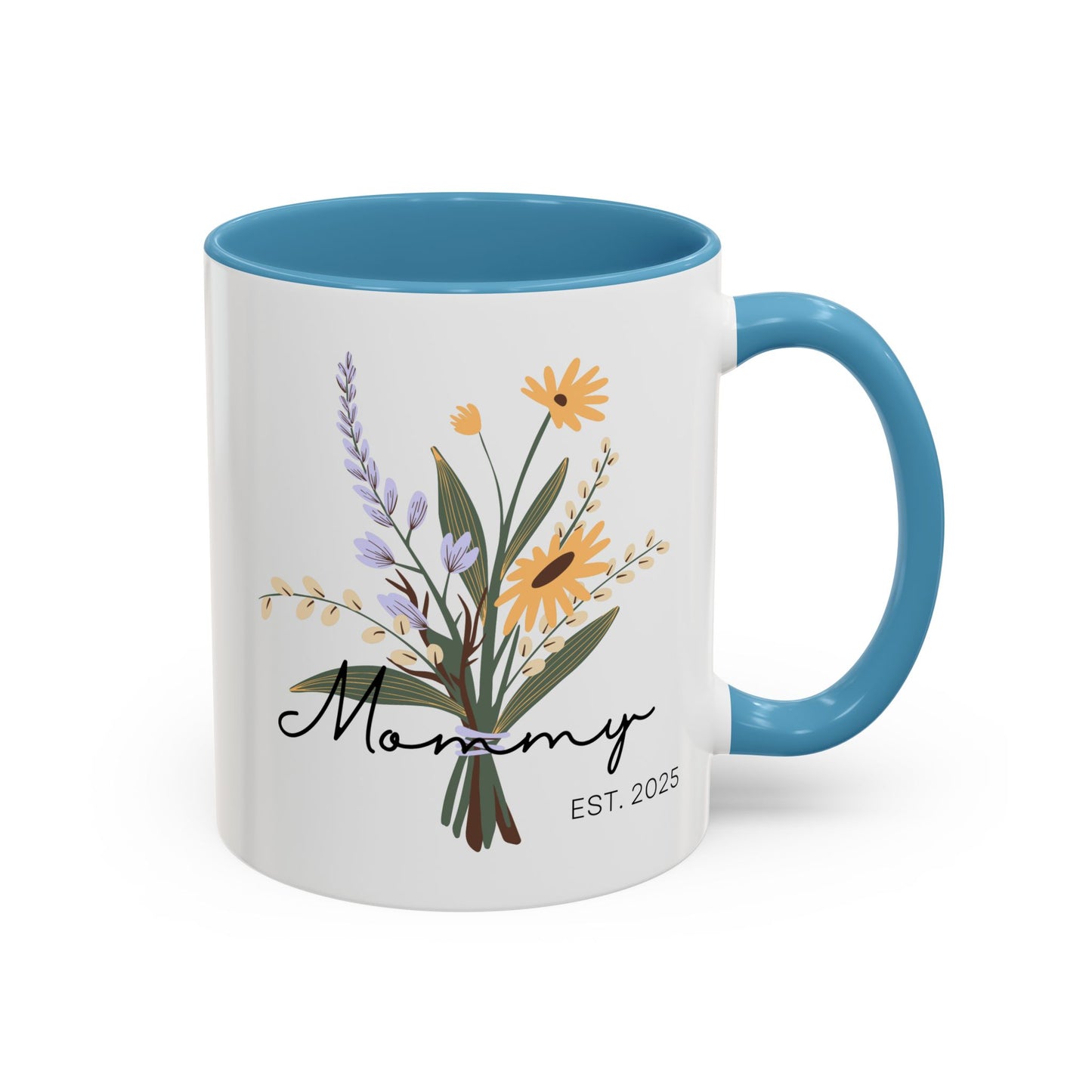 Mommy Est. 2025 Coffee Mug - Floral Design - Perfect Gift for Mother's Day