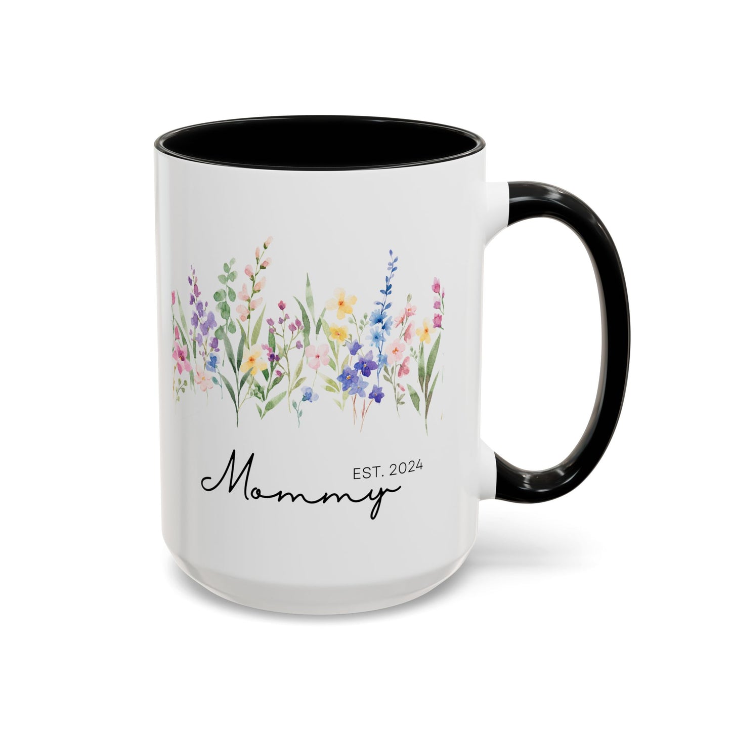 Personalized Mommy Coffee Mug - Floral Design, Perfect Gift for Mother's Day, EST. 2024