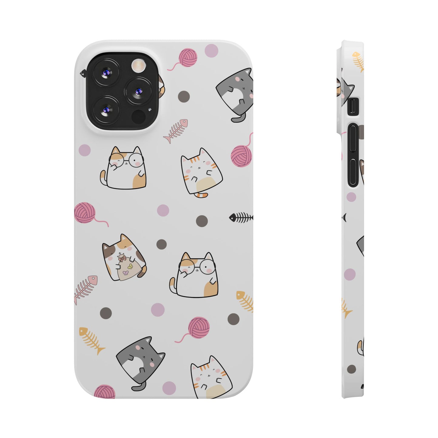 Cute Cat Pattern Slim Phone Case - Perfect for Cat Lovers