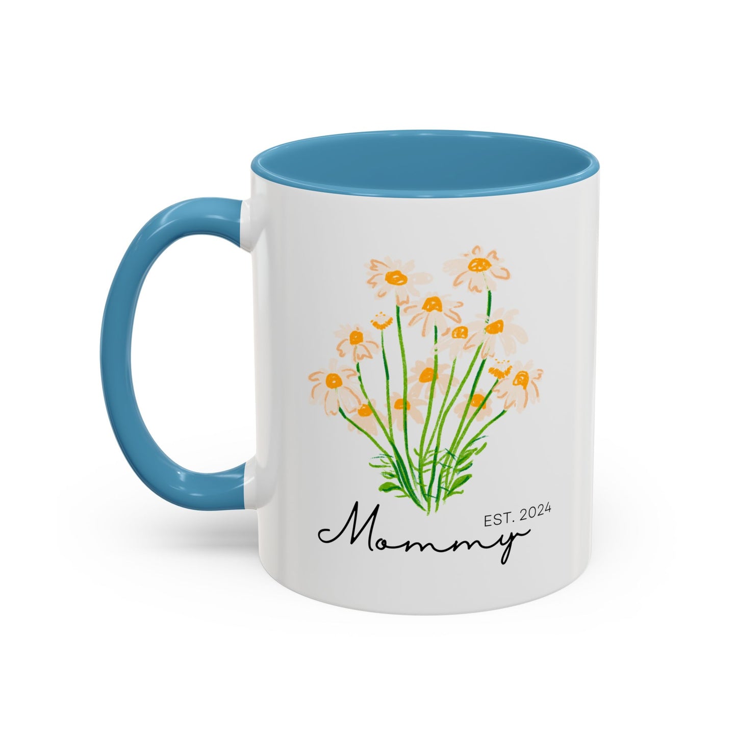 Personalized Mommy Est. 2024 Coffee Mug - Floral Design - Perfect Gift for Mother's Day
