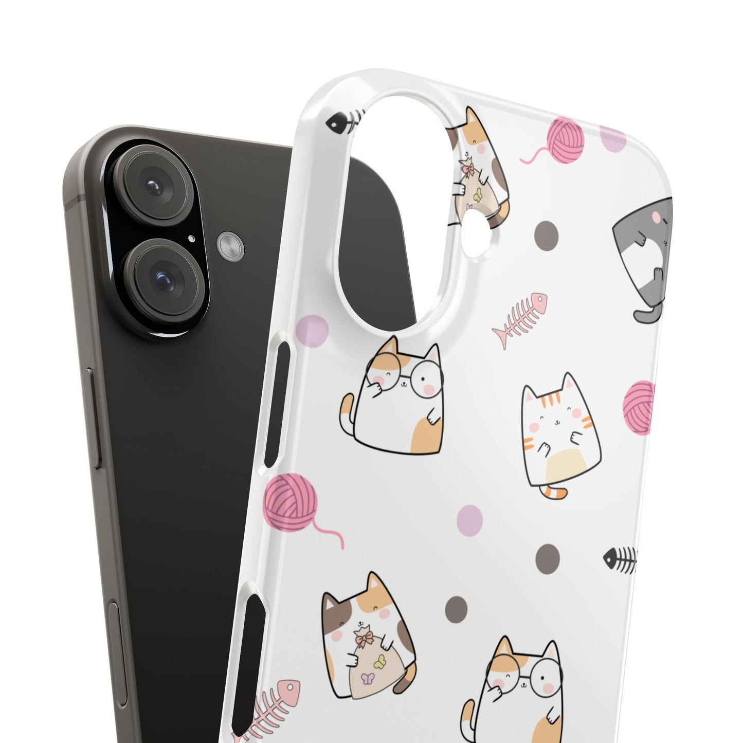 Cute Cat Pattern Slim Phone Case - Perfect for Cat Lovers