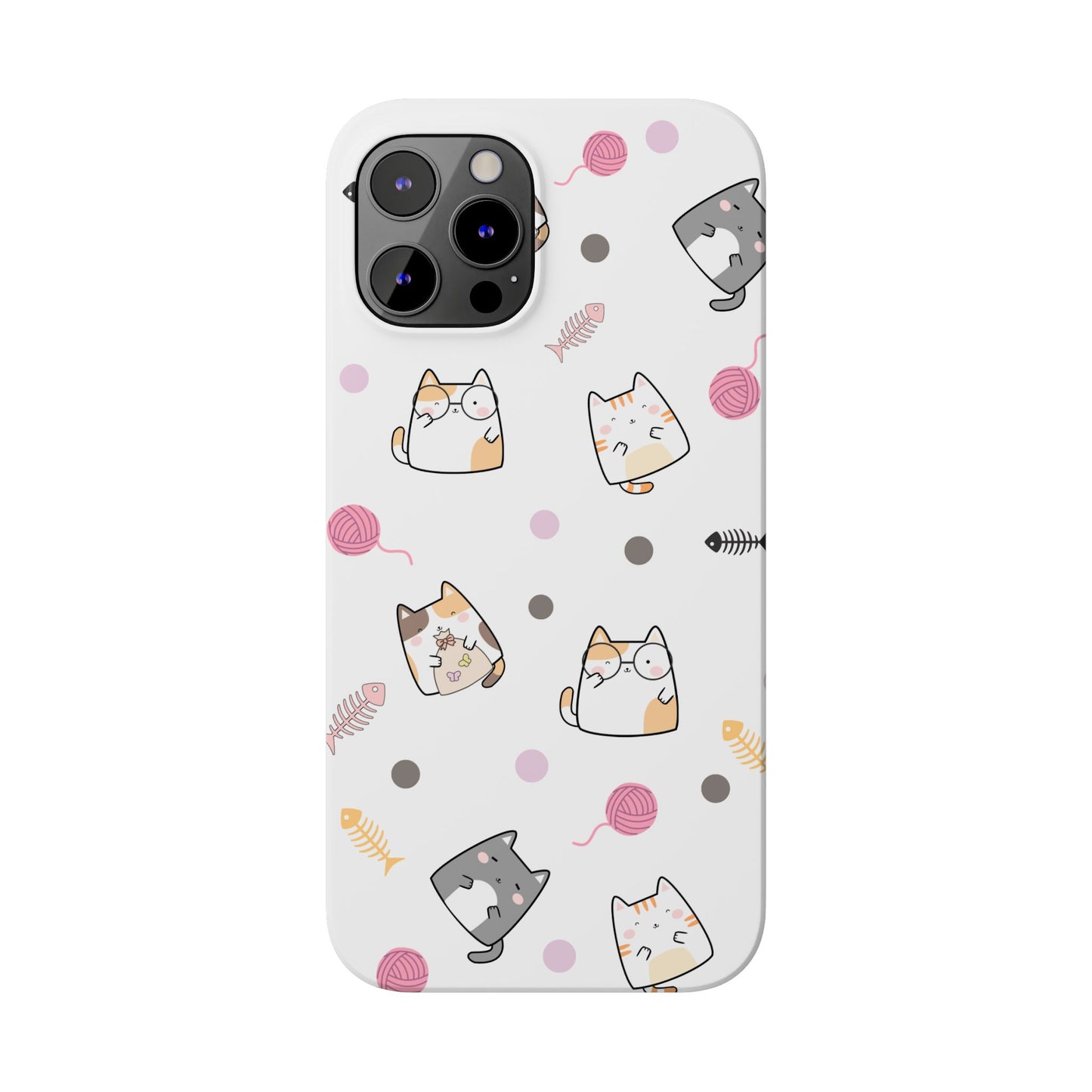 Cute Cat Pattern Slim Phone Case - Perfect for Cat Lovers