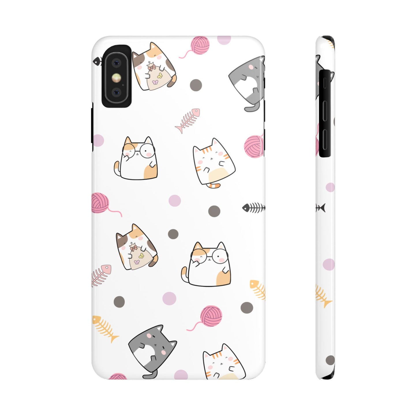 Cute Cat Pattern Slim Phone Case - Perfect for Cat Lovers