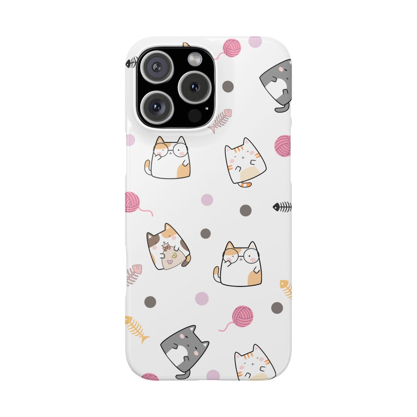 Cute Cat Pattern Slim Phone Case - Perfect for Cat Lovers