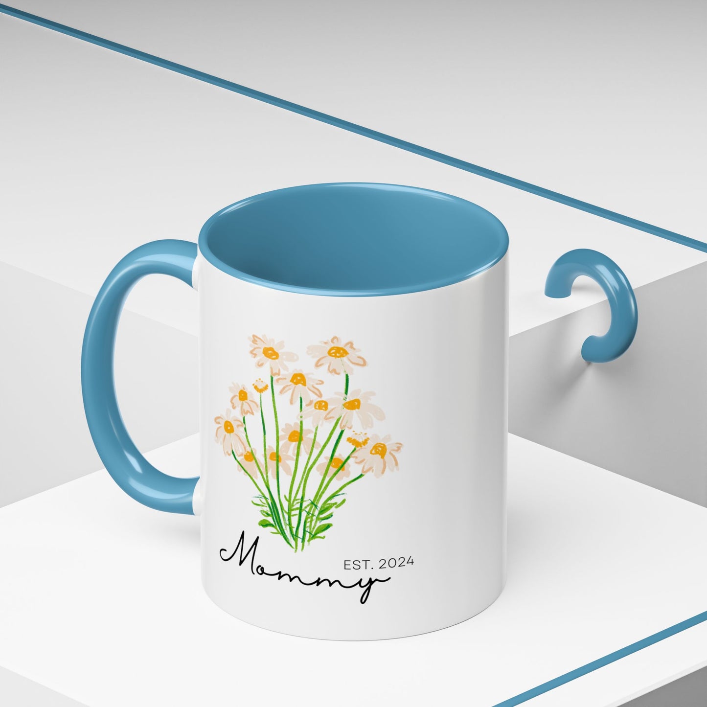 Personalized Mommy Est. 2024 Coffee Mug - Floral Design - Perfect Gift for Mother's Day