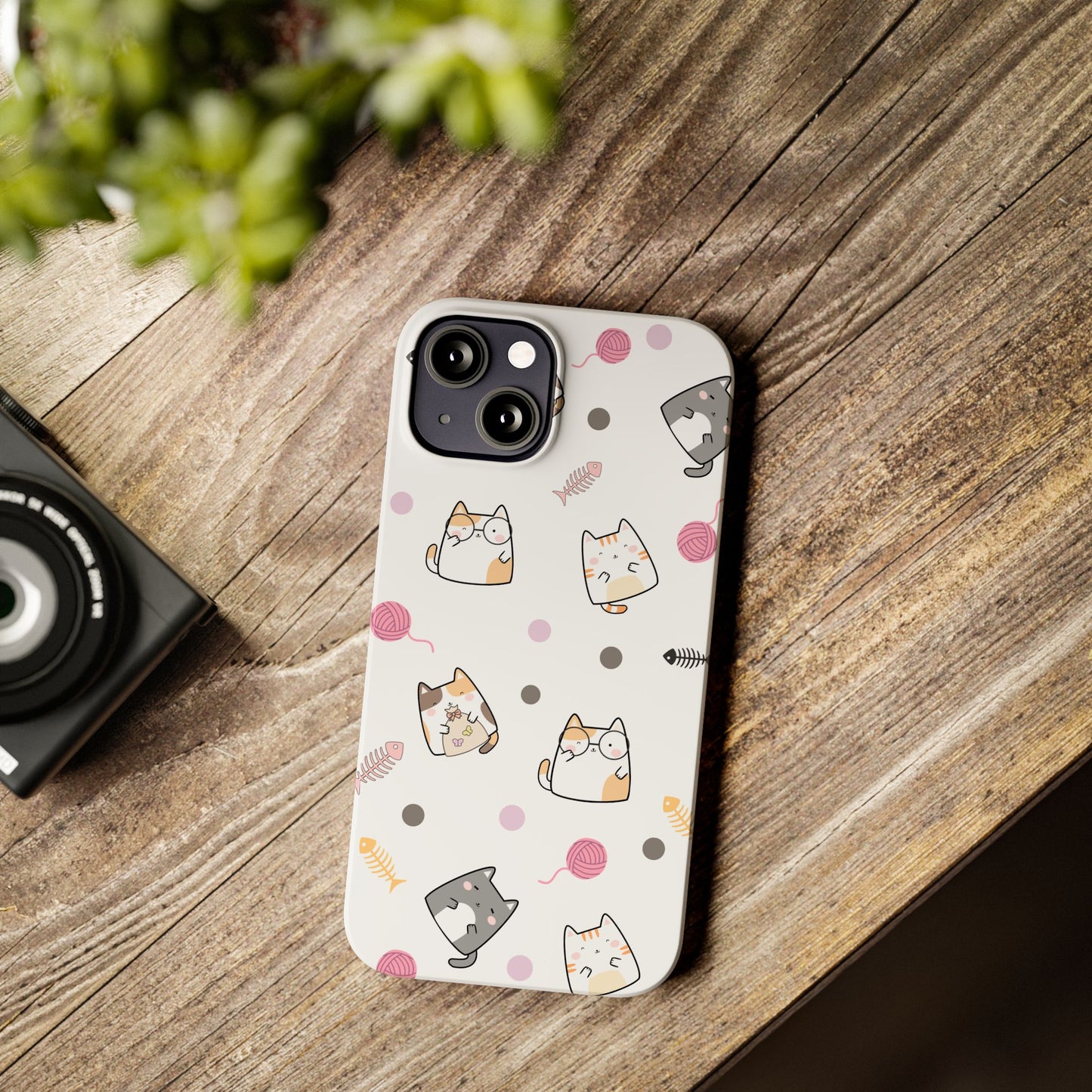 Cute Cat Pattern Slim Phone Case - Perfect for Cat Lovers