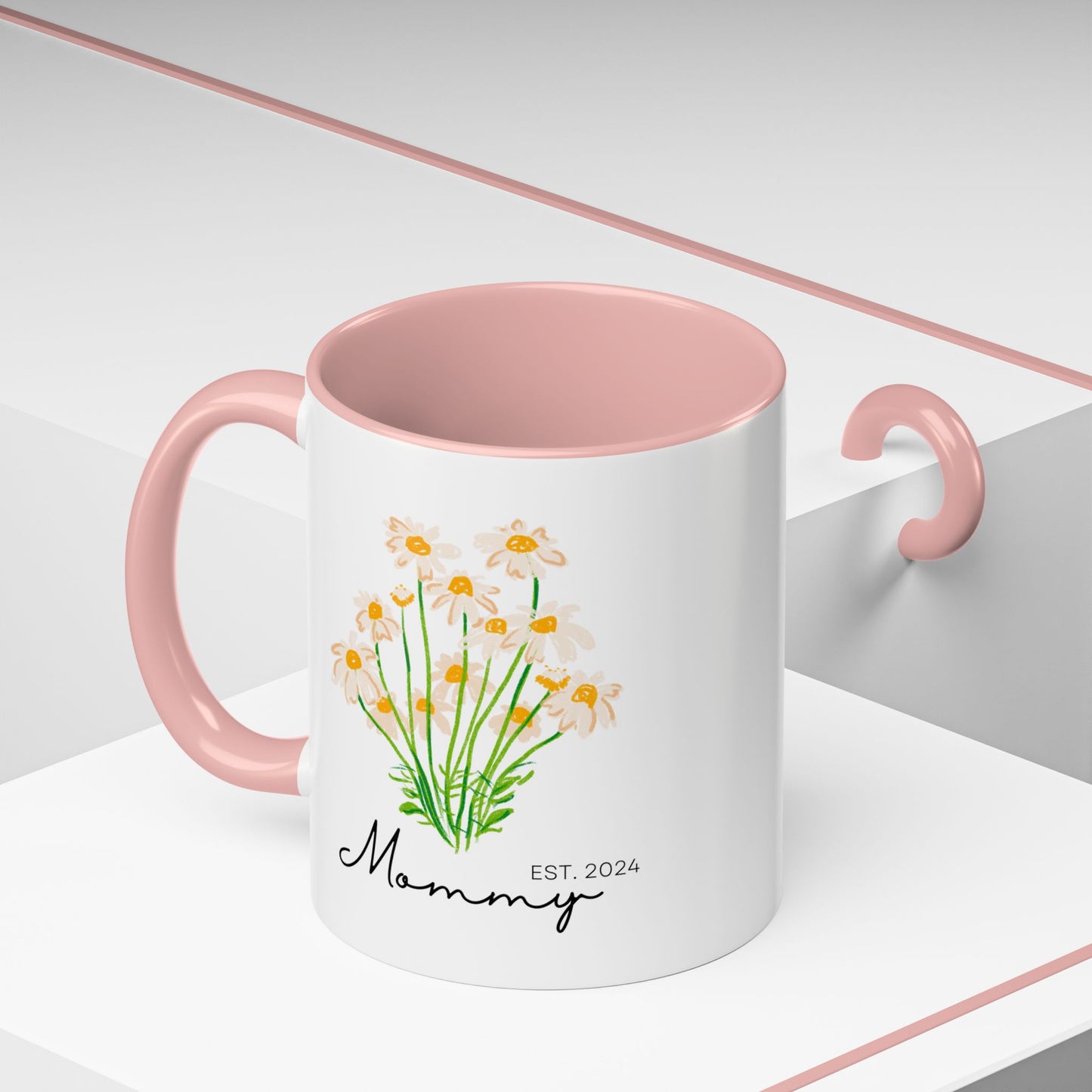 Personalized Mommy Est. 2024 Coffee Mug - Floral Design - Perfect Gift for Mother's Day