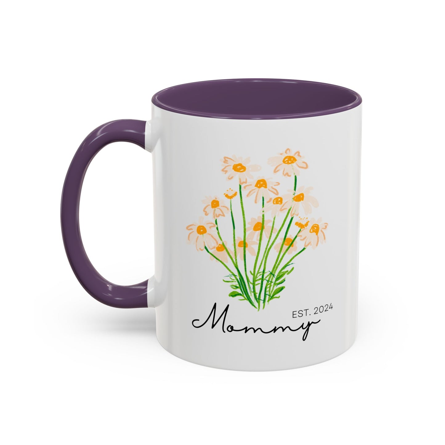 Personalized Mommy Est. 2024 Coffee Mug - Floral Design - Perfect Gift for Mother's Day