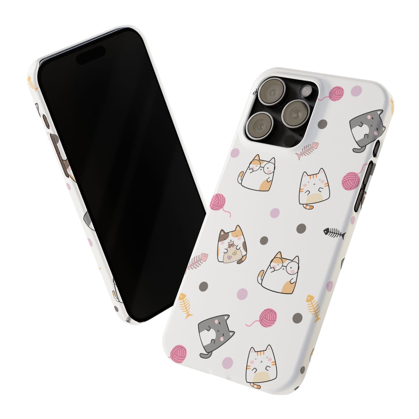 Cute Cat Pattern Slim Phone Case - Perfect for Cat Lovers