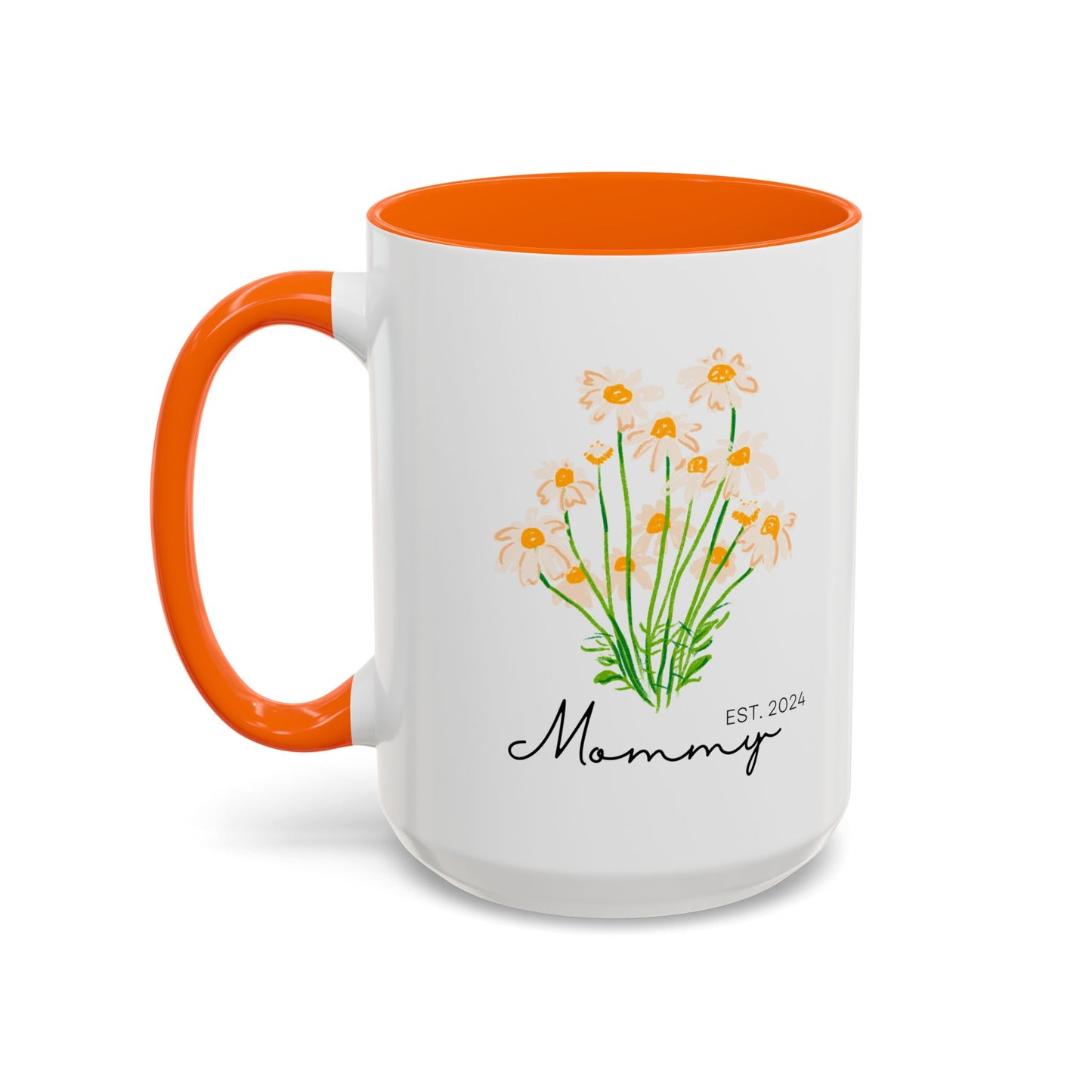 Personalized Mommy Est. 2024 Coffee Mug - Floral Design - Perfect Gift for Mother's Day