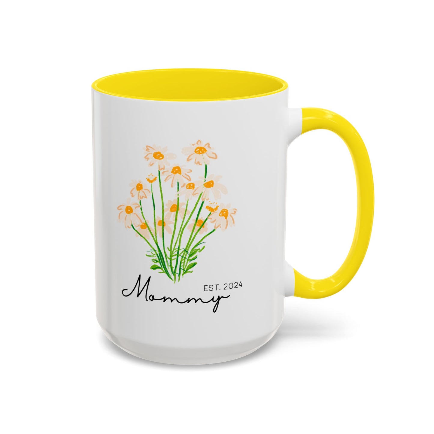 Personalized Mommy Est. 2024 Coffee Mug - Floral Design - Perfect Gift for Mother's Day
