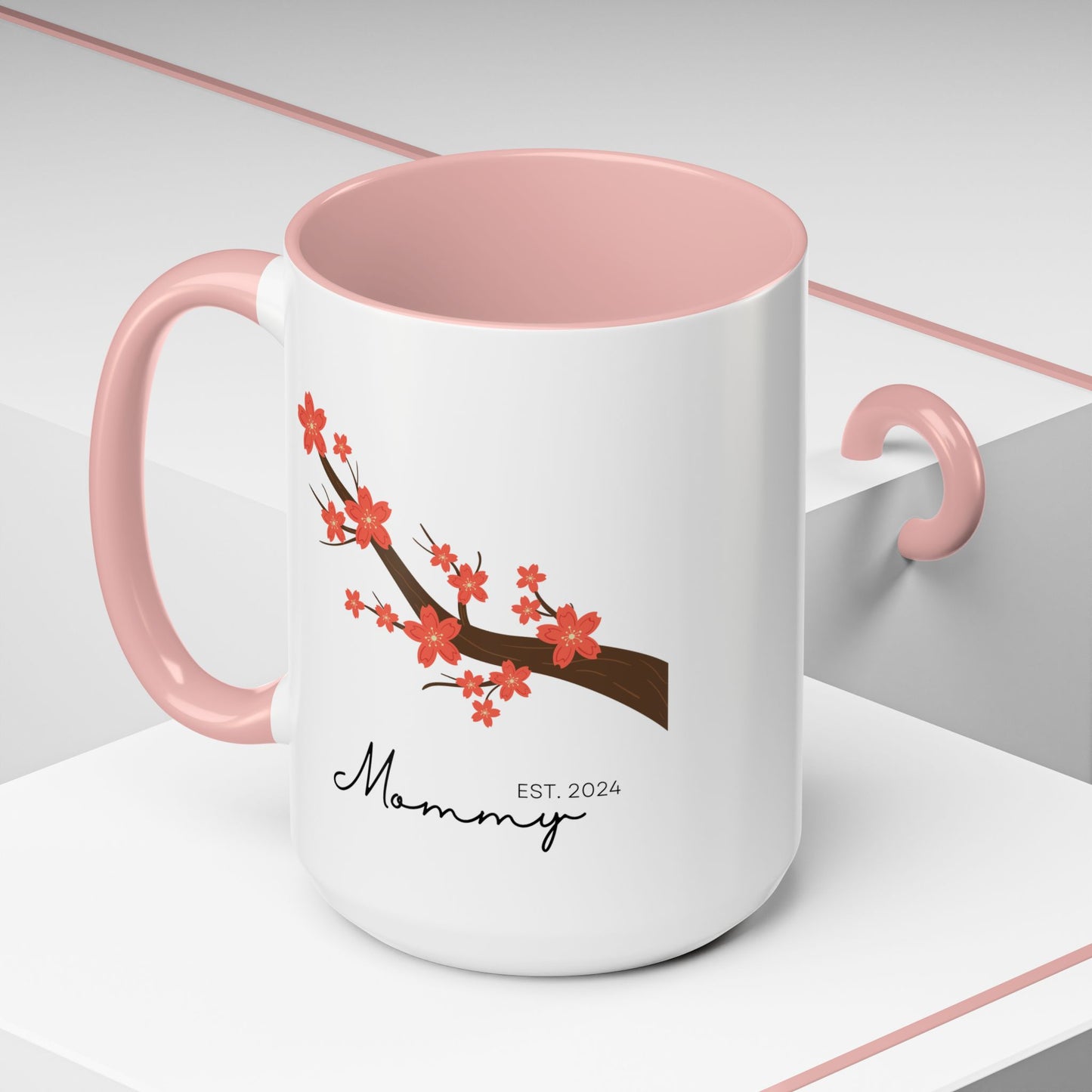 Personalized Cherry Blossom Mommy Coffee Mug - 11oz & 15oz