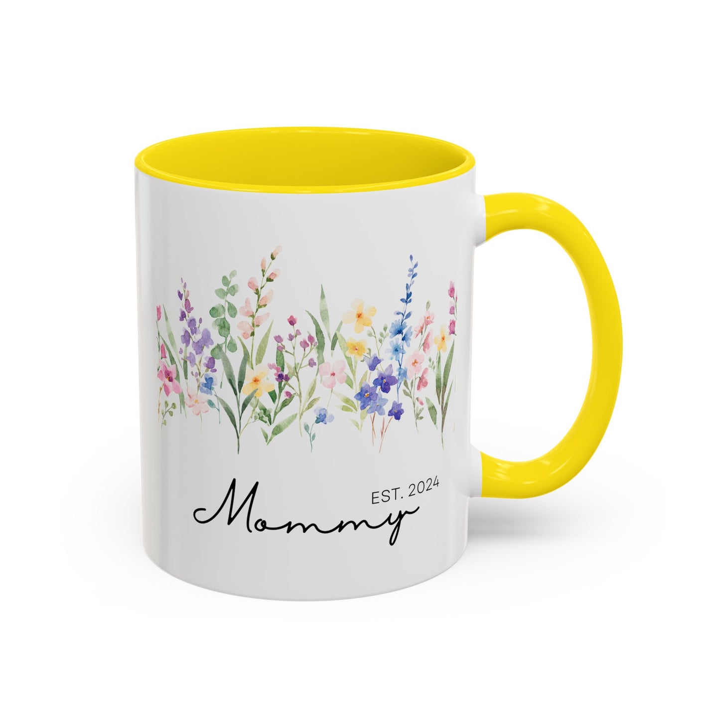 Personalized Mommy Coffee Mug - Floral Design, Perfect Gift for Mother's Day, EST. 2024