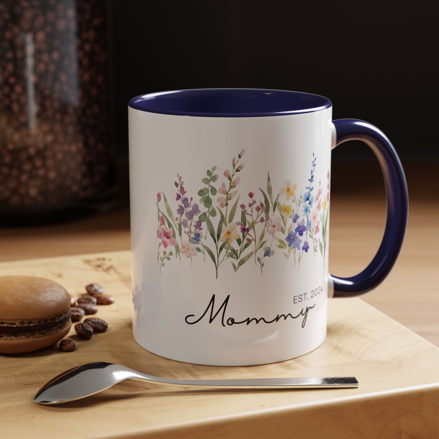 Personalized Mommy Coffee Mug - Floral Design, Perfect Gift for Mother's Day, EST. 2024