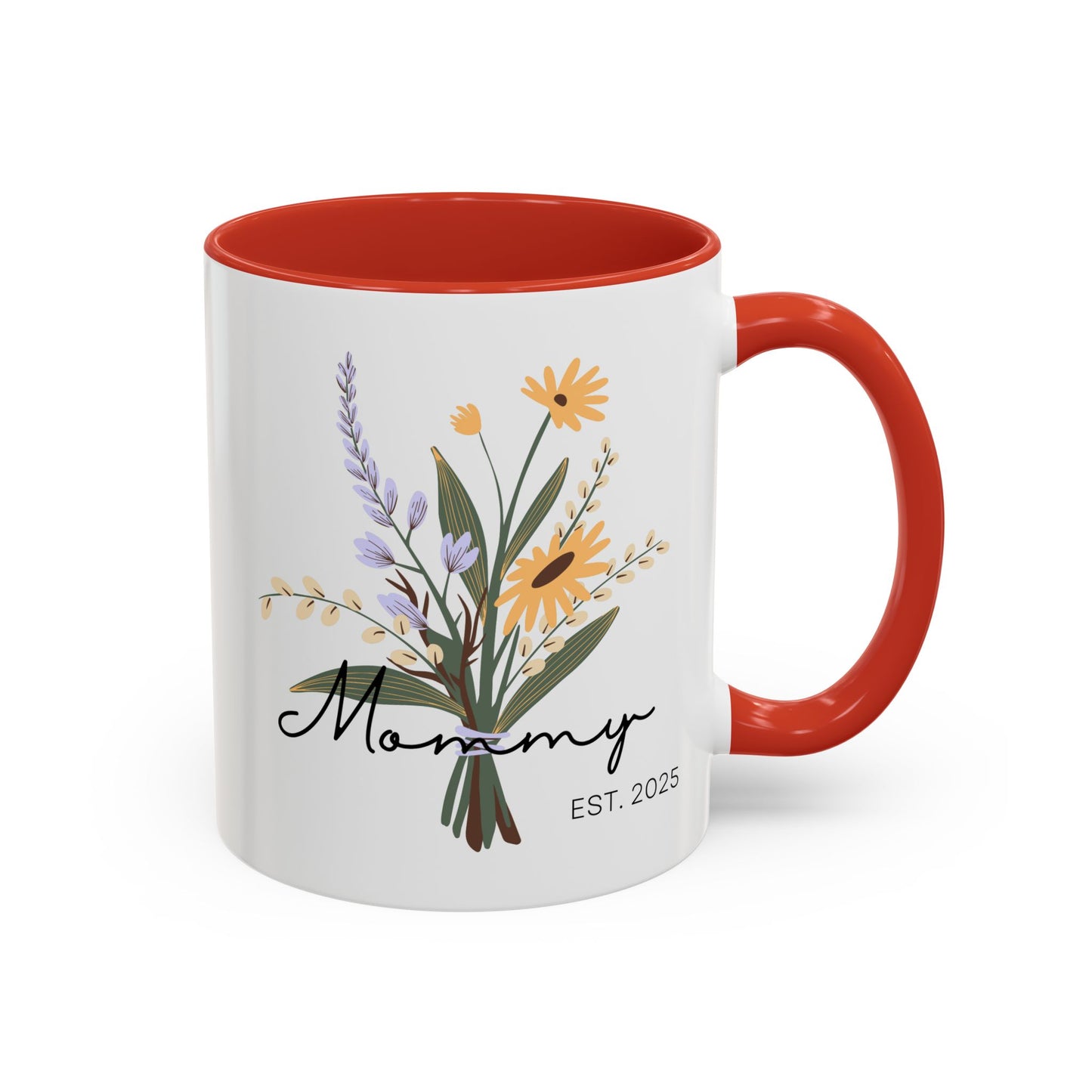 Mommy Est. 2025 Coffee Mug - Floral Design - Perfect Gift for Mother's Day