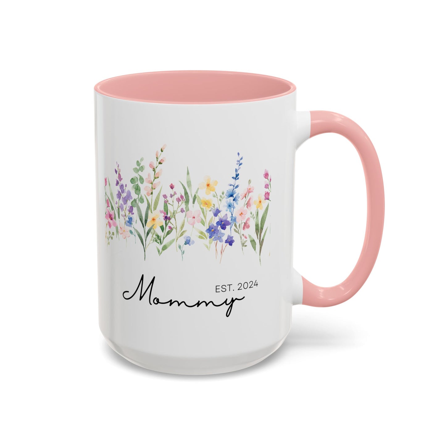 Personalized Mommy Coffee Mug - Floral Design, Perfect Gift for Mother's Day, EST. 2024