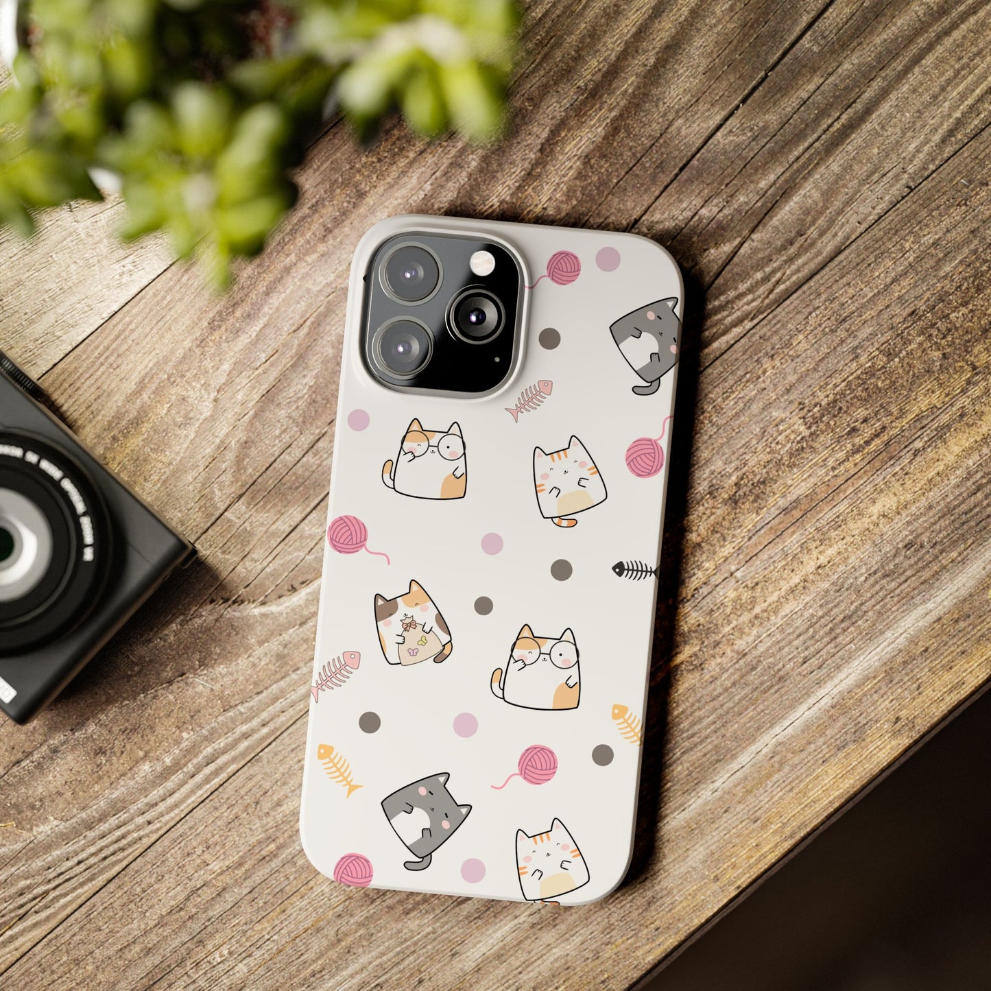 Cute Cat Pattern Slim Phone Case - Perfect for Cat Lovers