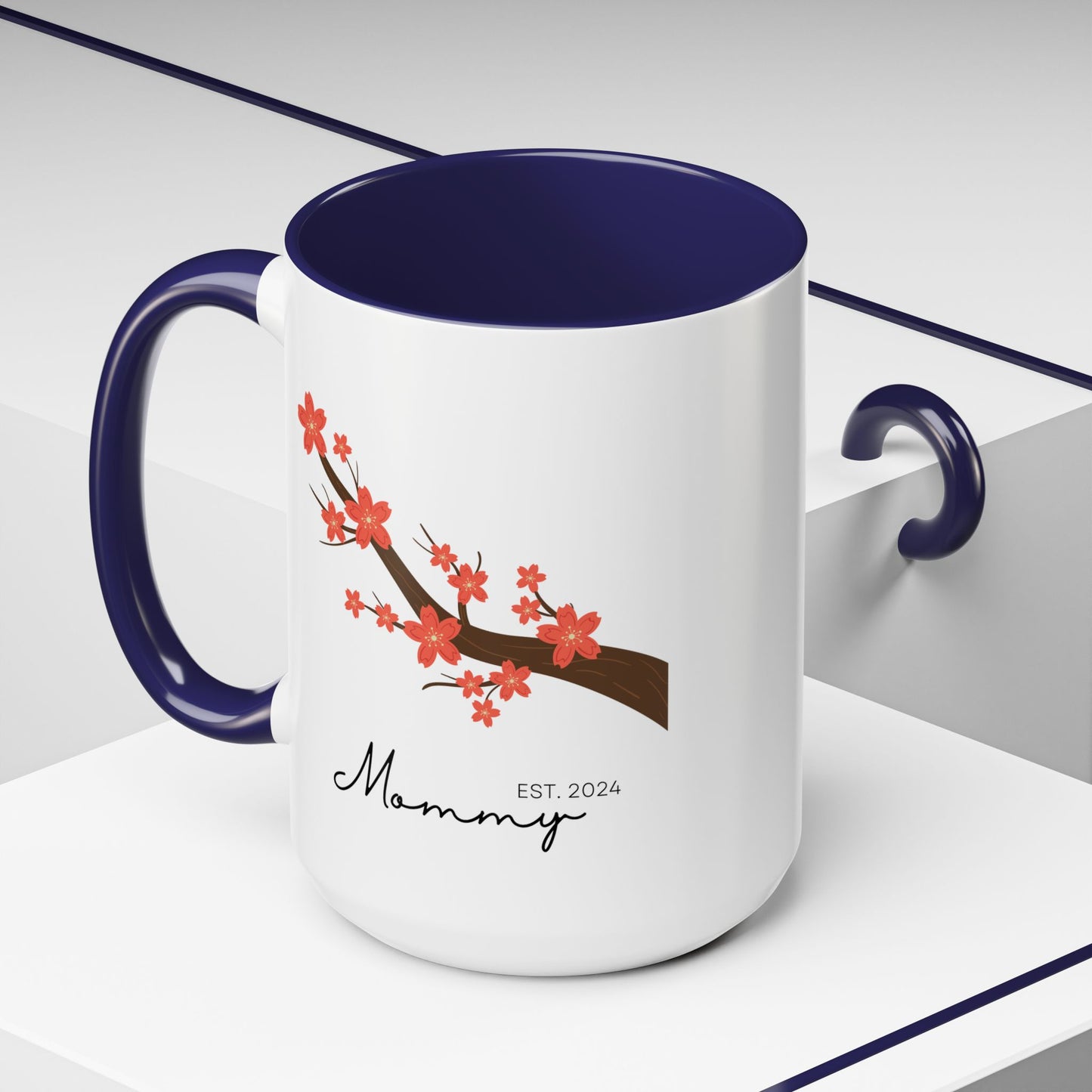 Personalized Cherry Blossom Mommy Coffee Mug - 11oz & 15oz