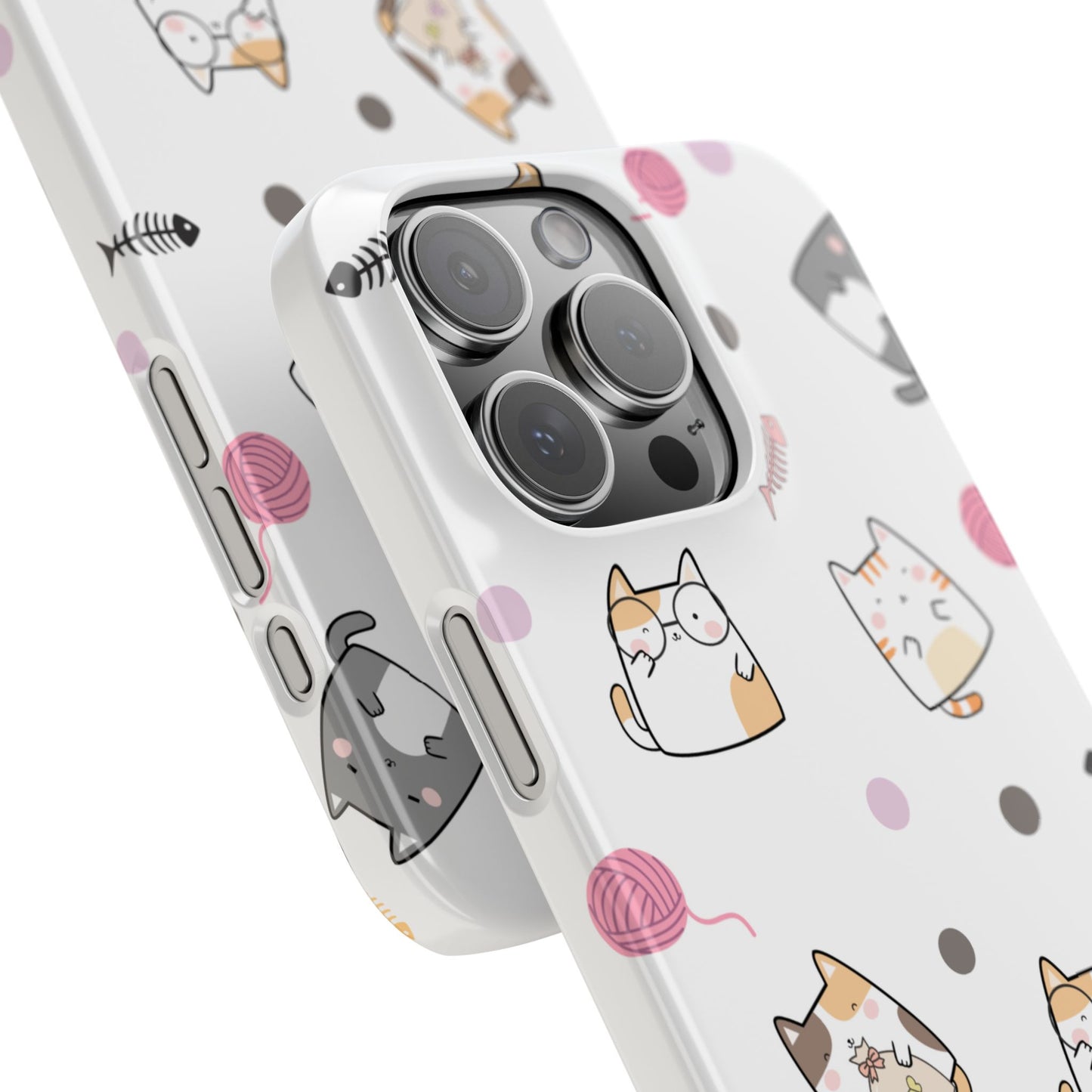 Cute Cat Pattern Slim Phone Case - Perfect for Cat Lovers