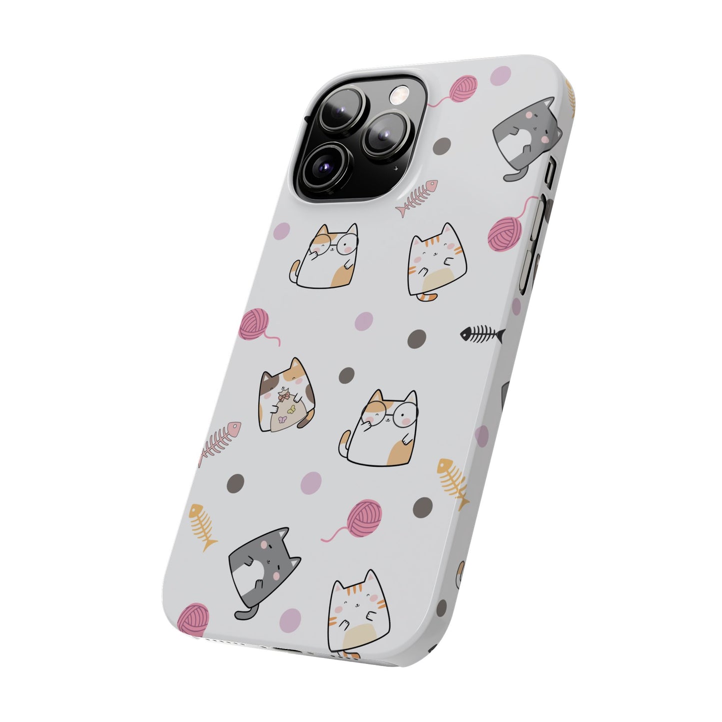 Cute Cat Pattern Slim Phone Case - Perfect for Cat Lovers