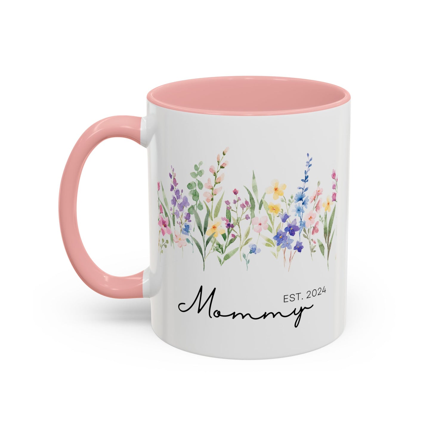 Personalized Mommy Coffee Mug - Floral Design, Perfect Gift for Mother's Day, EST. 2024