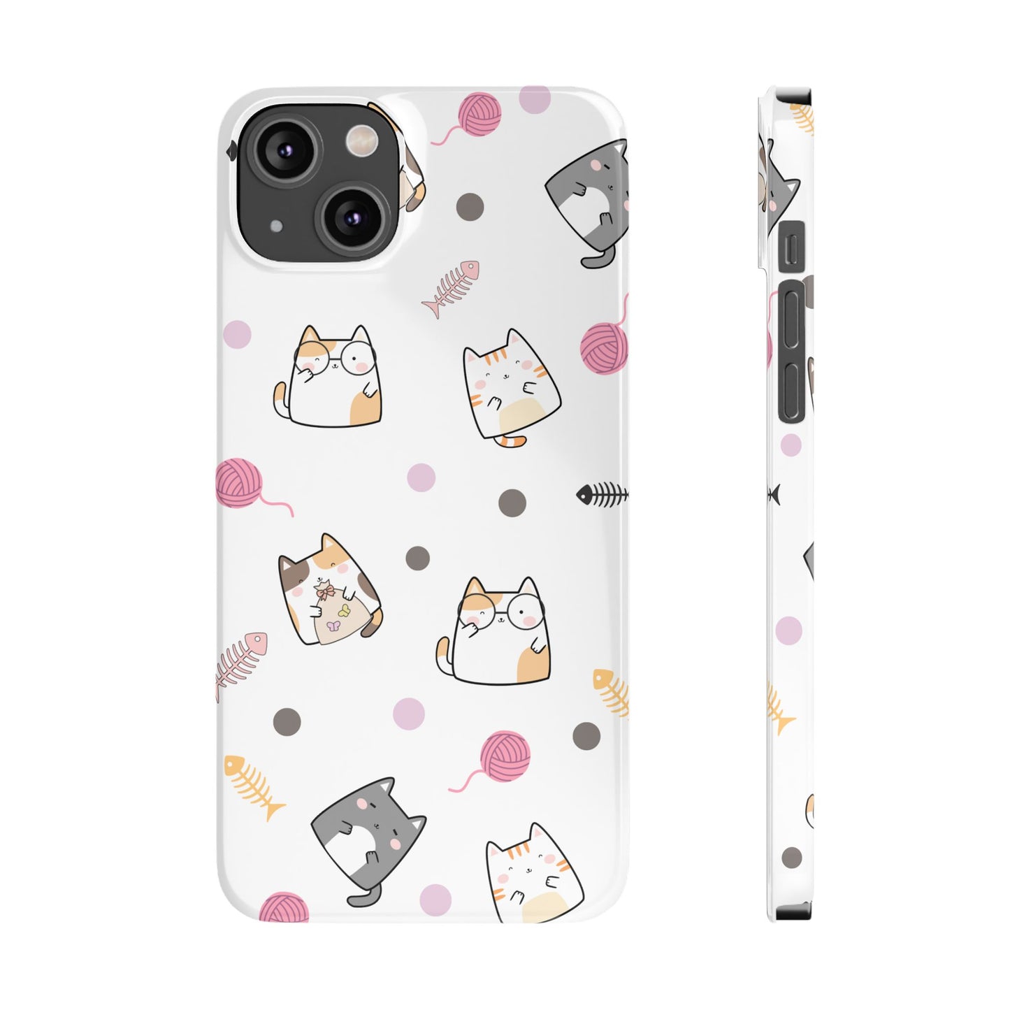 Cute Cat Pattern Slim Phone Case - Perfect for Cat Lovers