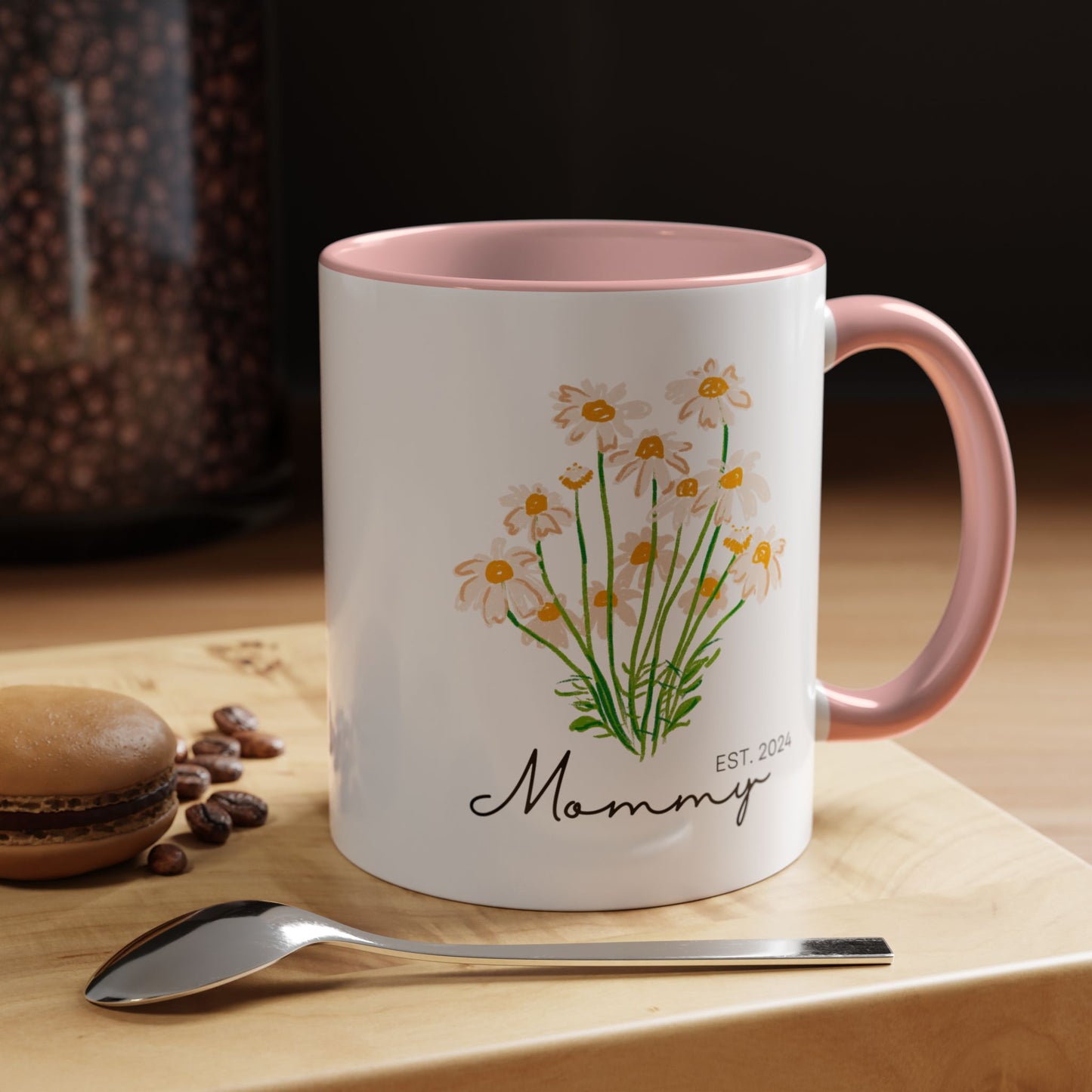 Personalized Mommy Est. 2024 Coffee Mug - Floral Design - Perfect Gift for Mother's Day
