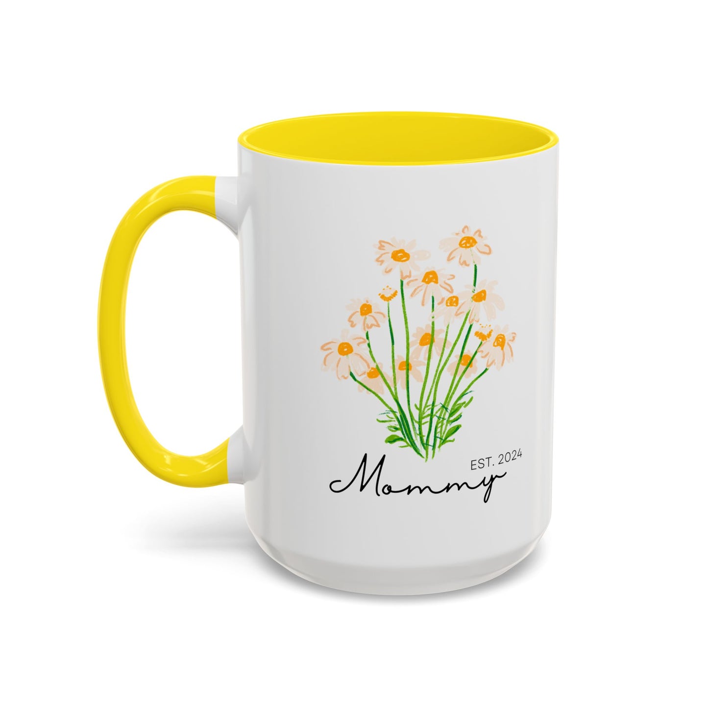 Personalized Mommy Est. 2024 Coffee Mug - Floral Design - Perfect Gift for Mother's Day
