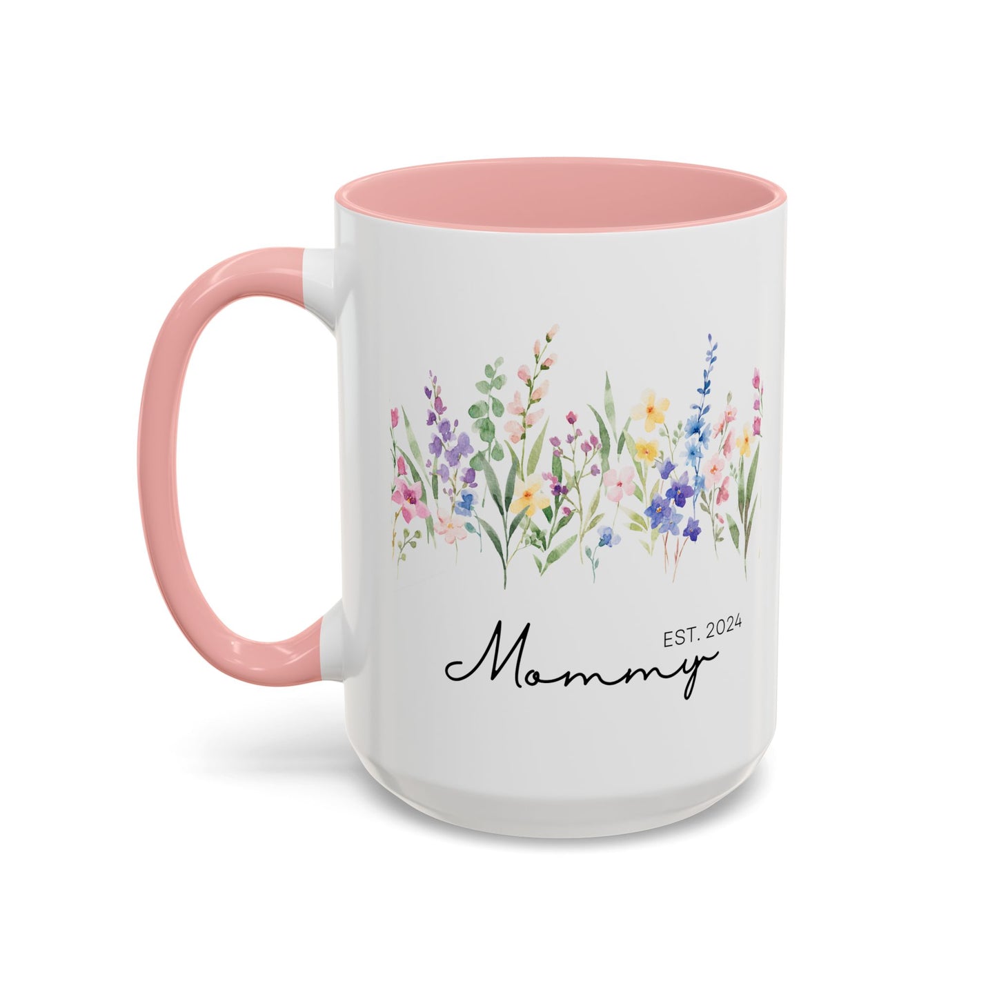 Personalized Mommy Coffee Mug - Floral Design, Perfect Gift for Mother's Day, EST. 2024