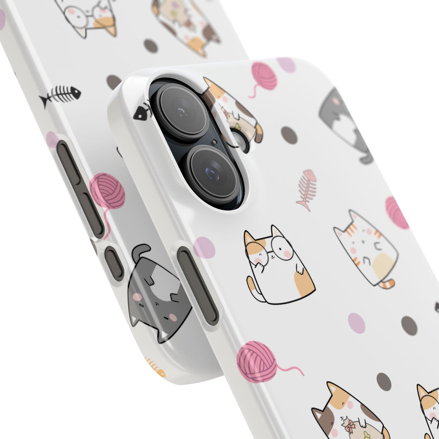 Cute Cat Pattern Slim Phone Case - Perfect for Cat Lovers