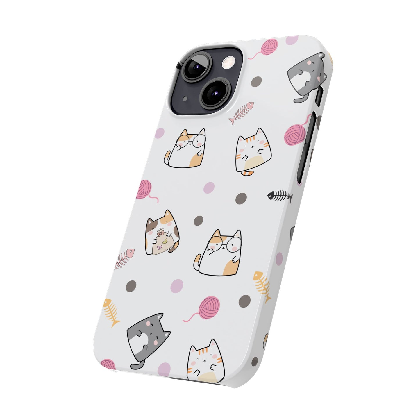 Cute Cat Pattern Slim Phone Case - Perfect for Cat Lovers