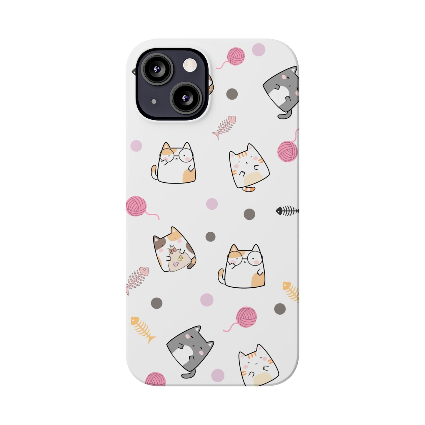 Cute Cat Pattern Slim Phone Case - Perfect for Cat Lovers