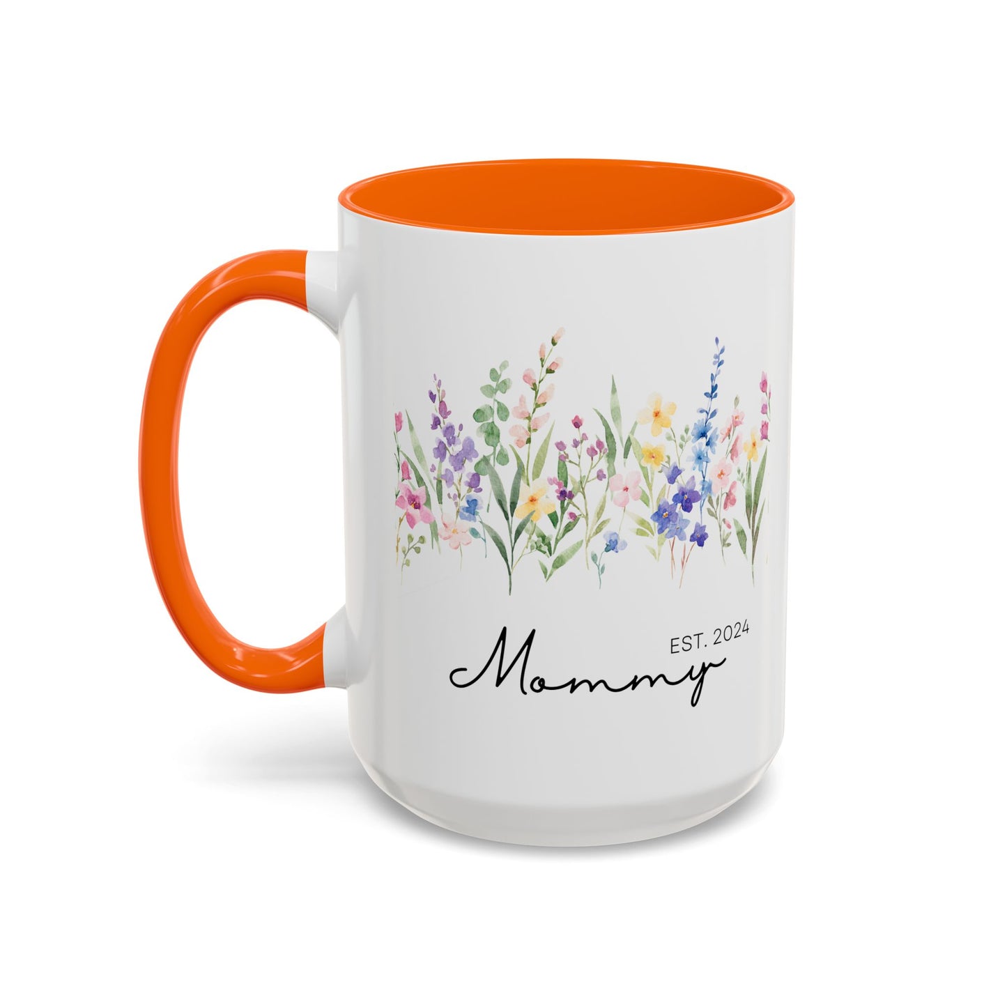 Personalized Mommy Coffee Mug - Floral Design, Perfect Gift for Mother's Day, EST. 2024