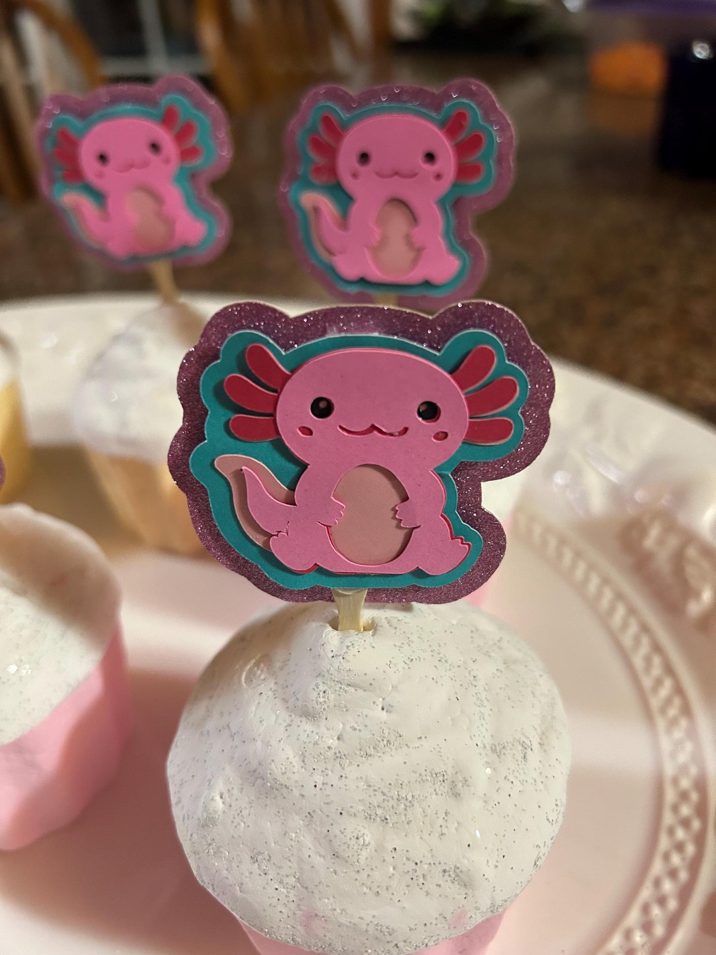 Axolotl Cupcake Toppers for birthday or any day celebrations!