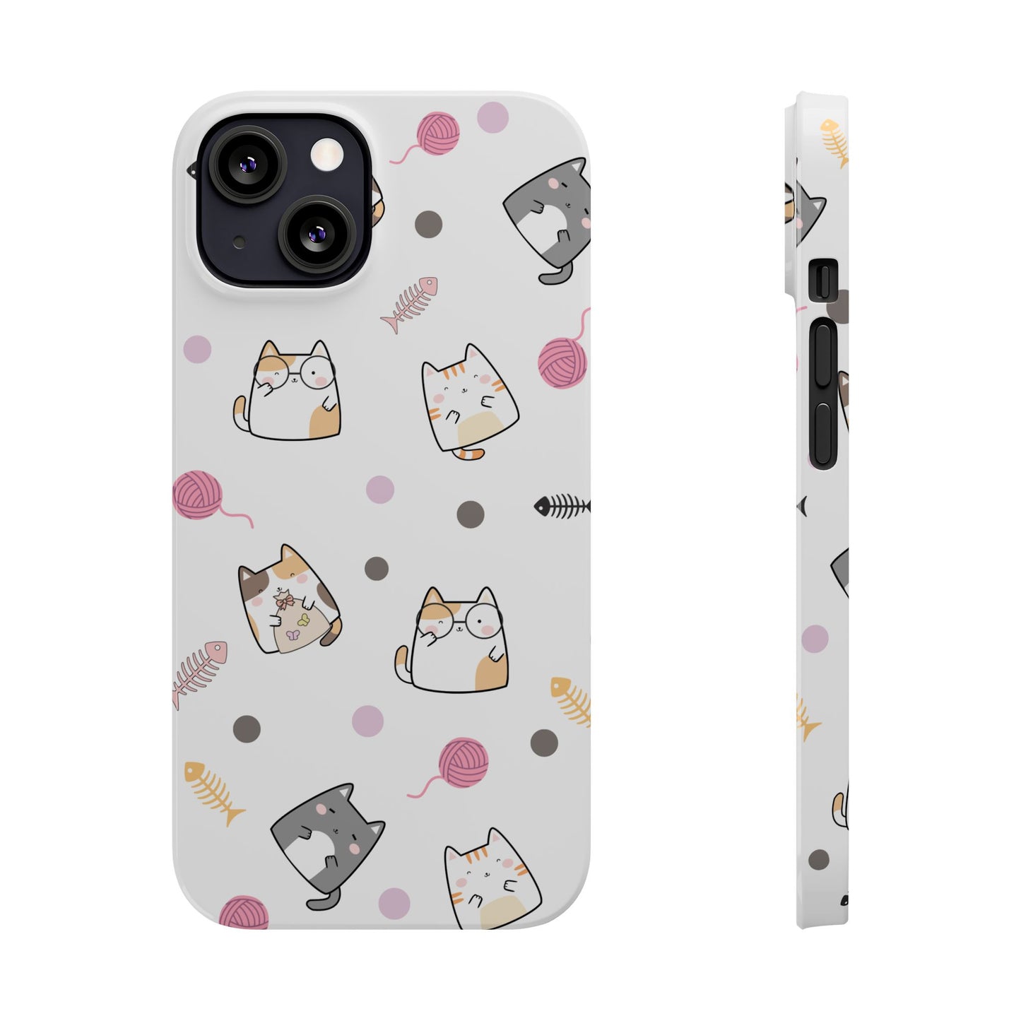 Cute Cat Pattern Slim Phone Case - Perfect for Cat Lovers
