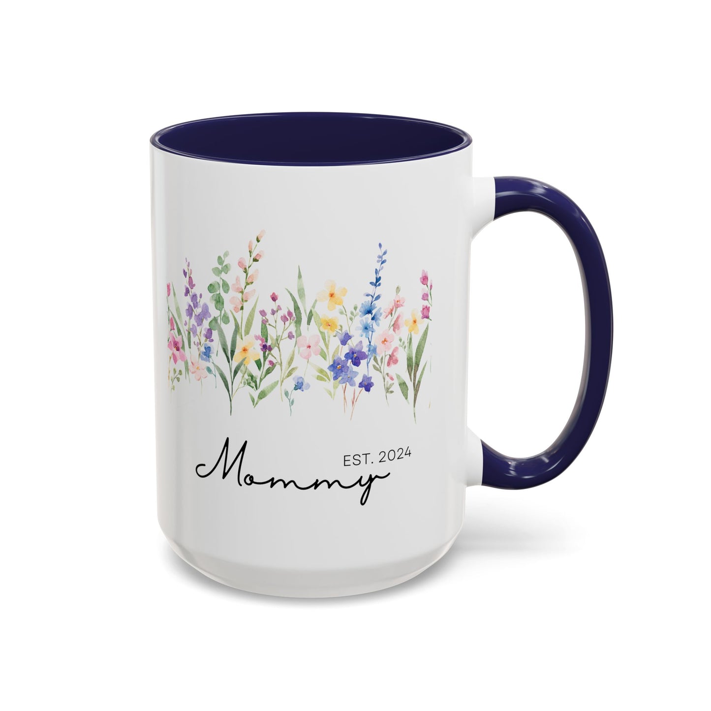 Personalized Mommy Coffee Mug - Floral Design, Perfect Gift for Mother's Day, EST. 2024