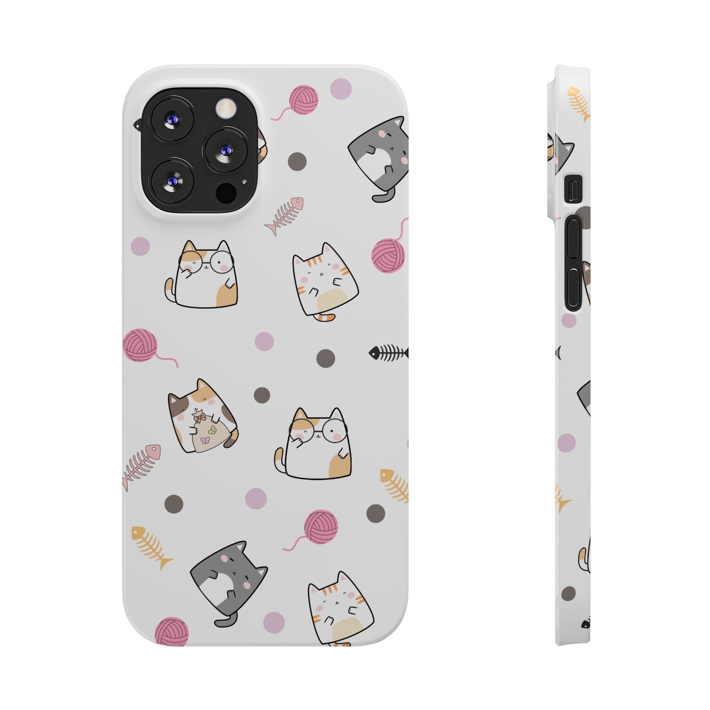 Cute Cat Pattern Slim Phone Case - Perfect for Cat Lovers