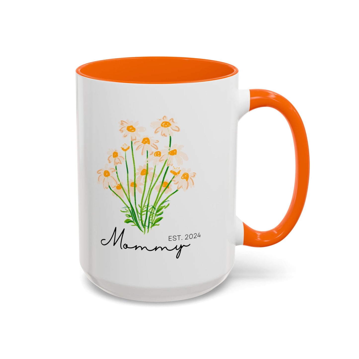 Personalized Mommy Est. 2024 Coffee Mug - Floral Design - Perfect Gift for Mother's Day