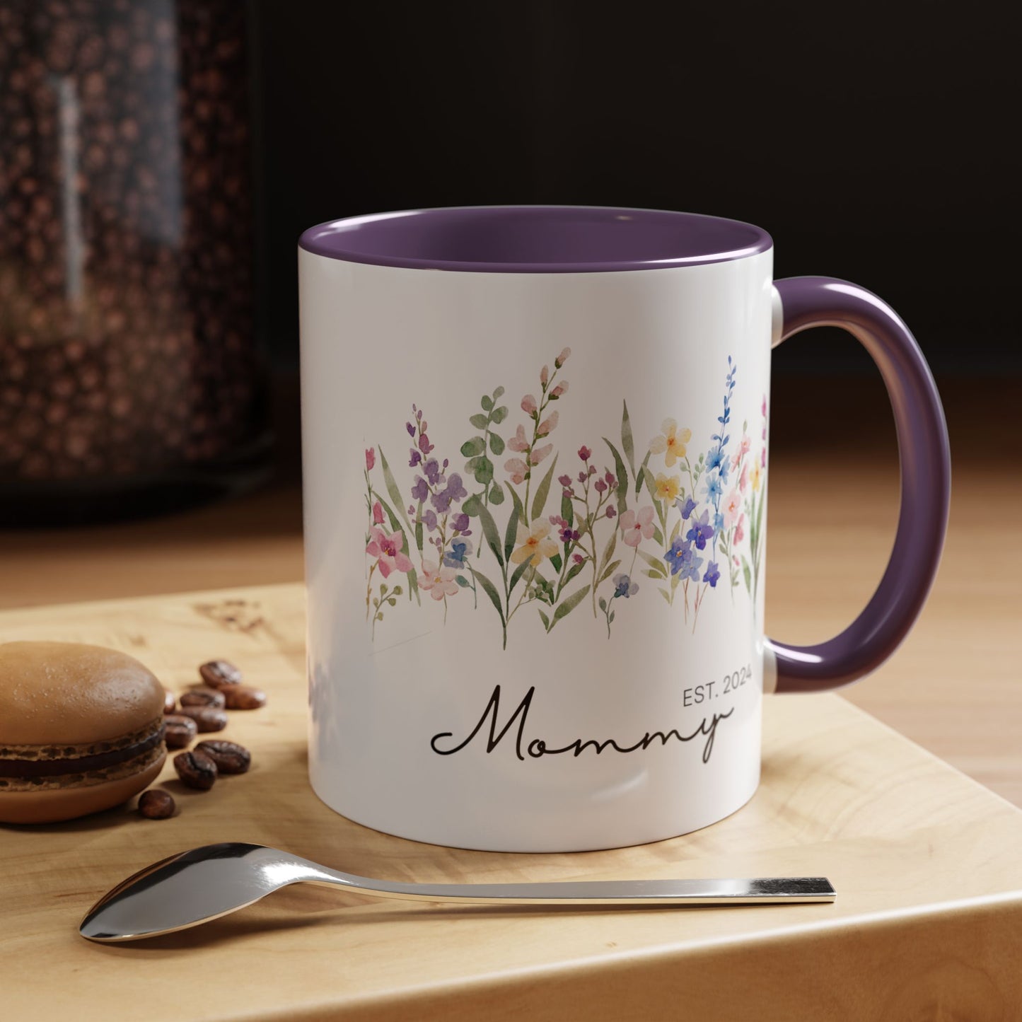 Personalized Mommy Coffee Mug - Floral Design, Perfect Gift for Mother's Day, EST. 2024